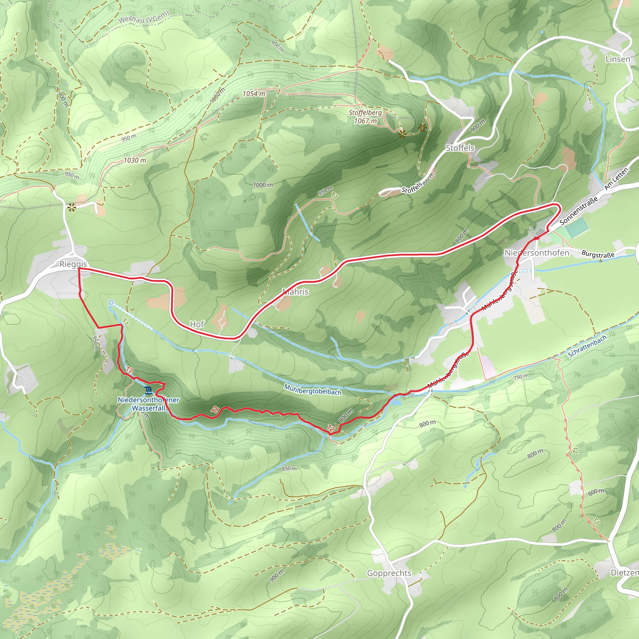 Falltobelweg from Niedersonthofen mobile static map