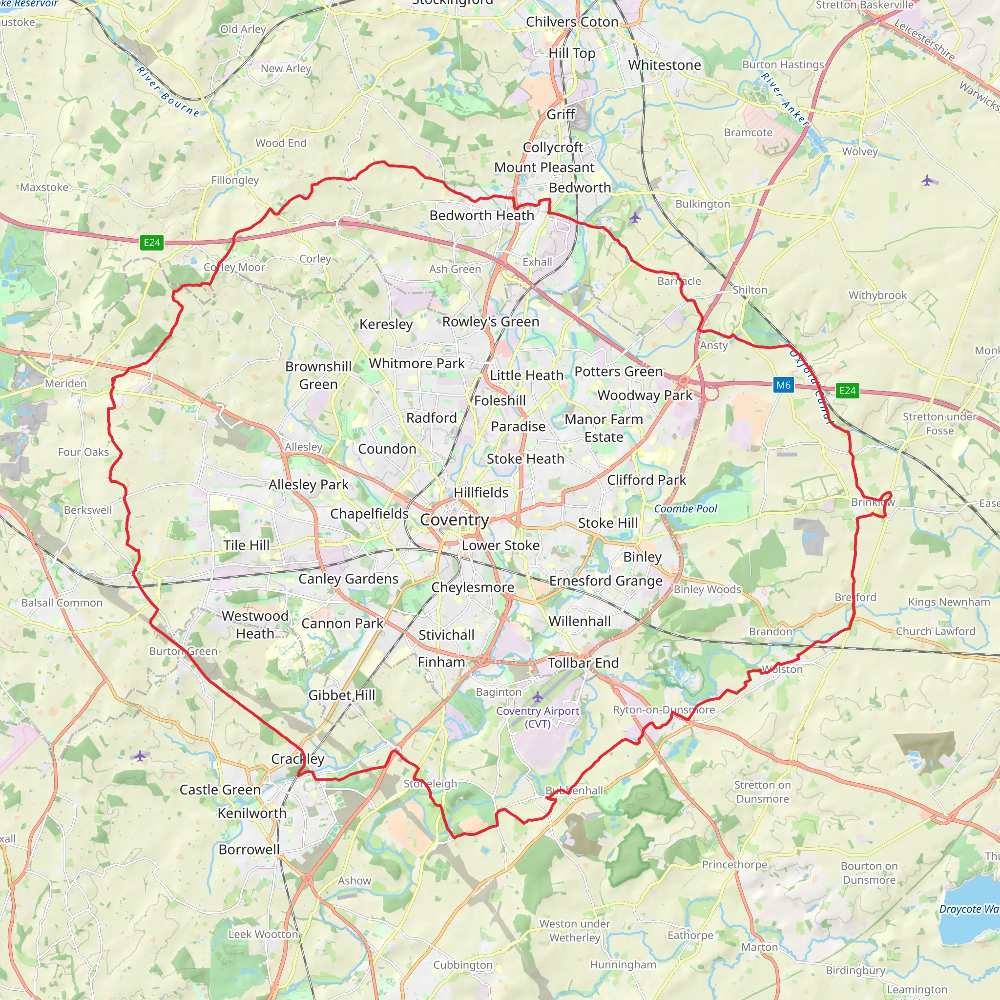 Coventry Way mobile static map