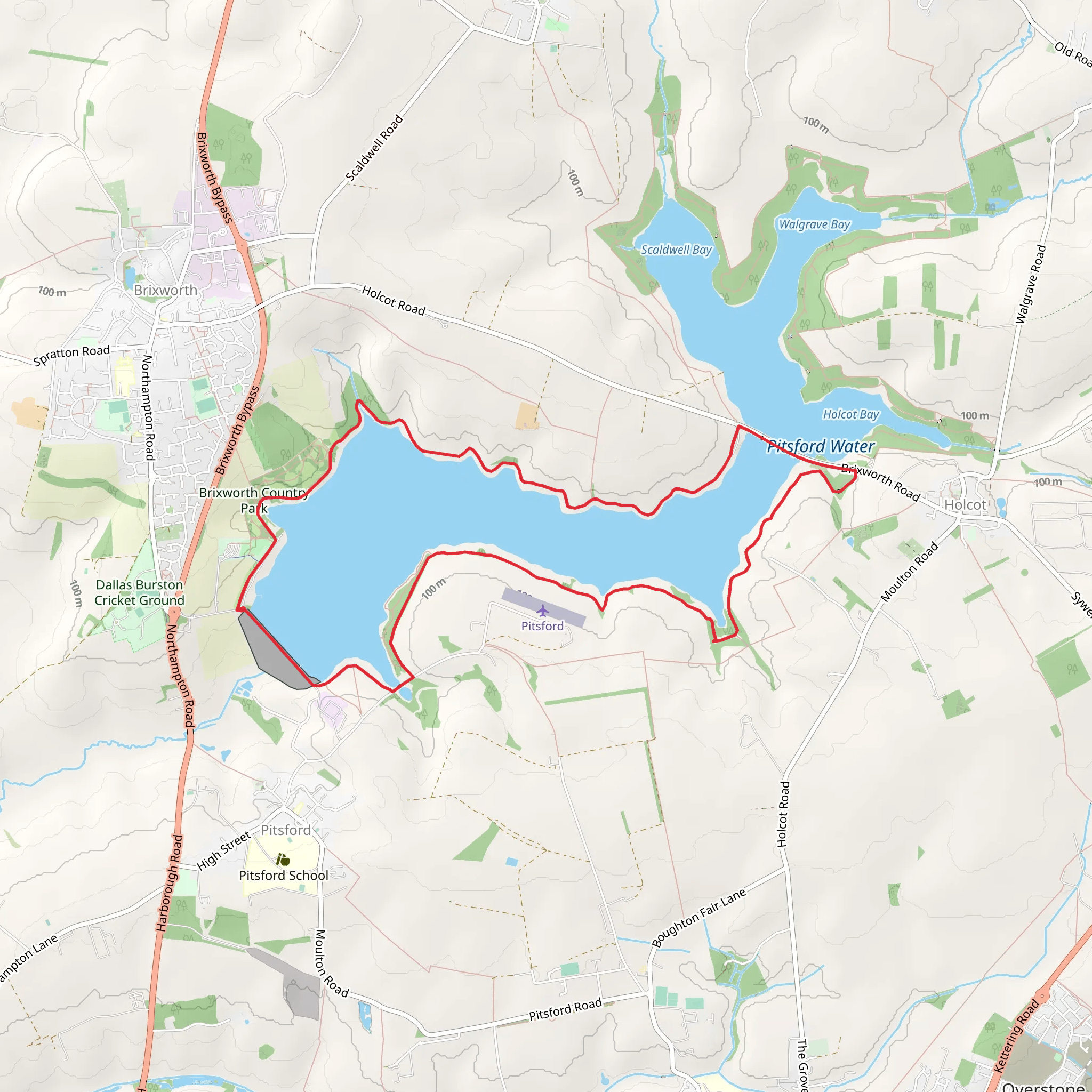 Pitsford Reservoir Loop mobile static map
