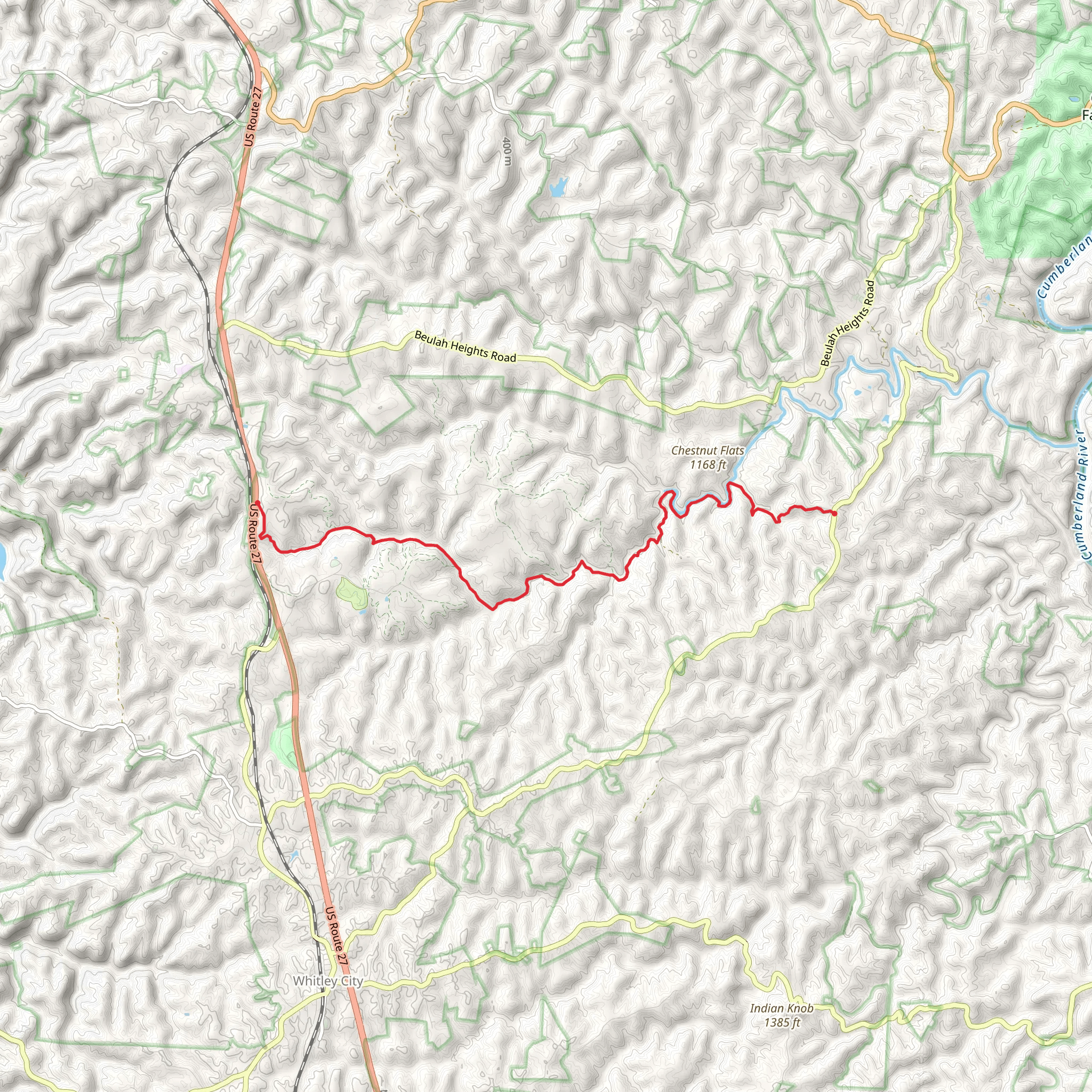 Sheltowee Trace Trail Point to Point mobile static map