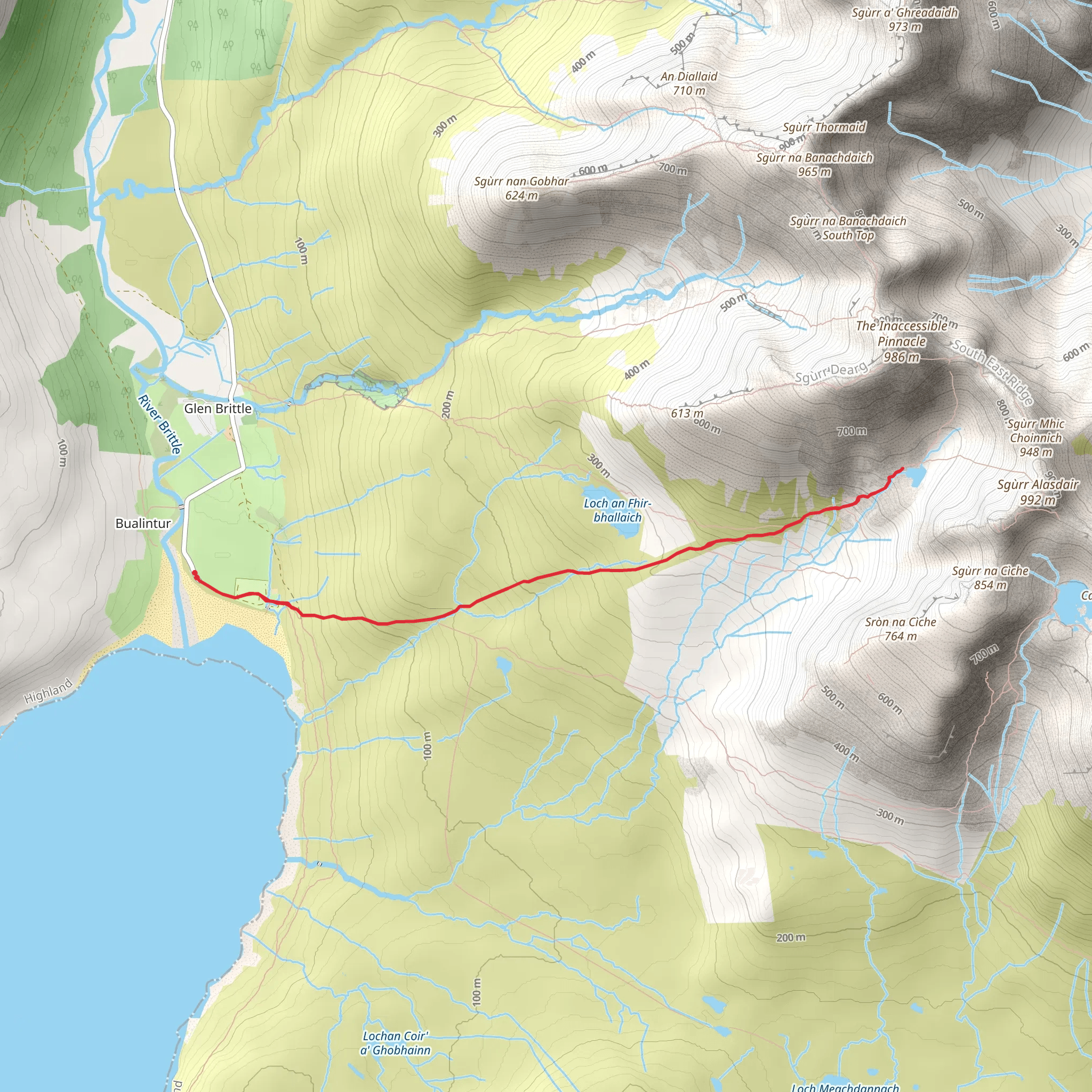 Lochan Coire Lagan Walk mobile static map