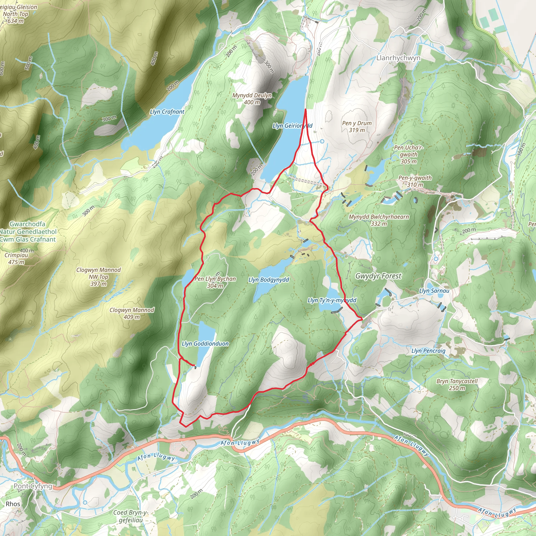 Four Lakes of the Gwydir Forest mobile static map