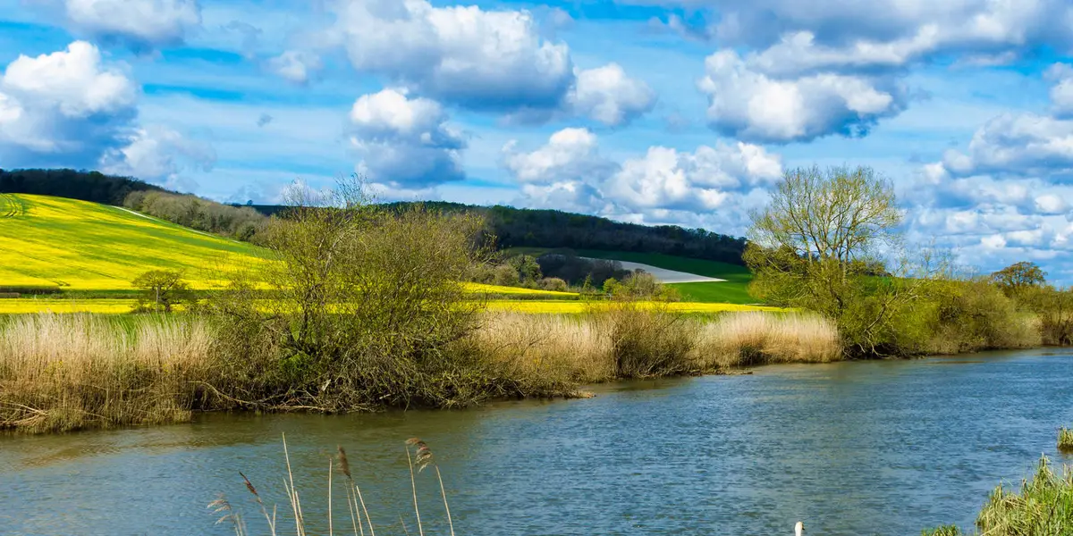 The River Arun and South Stoke from Amberley