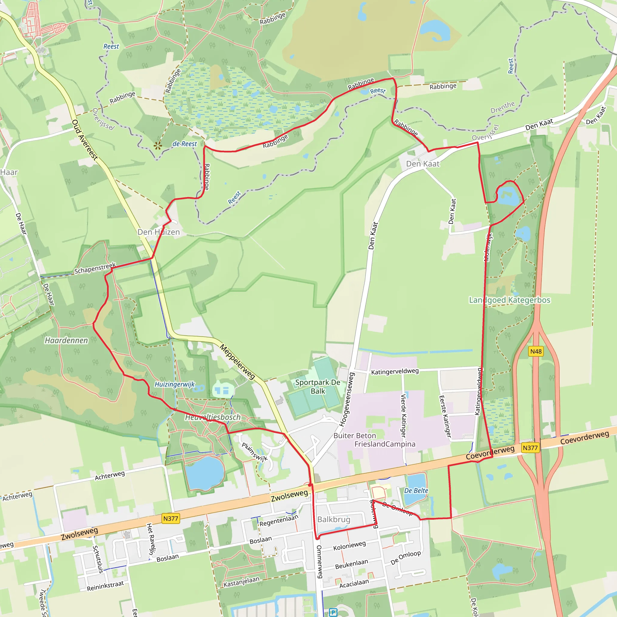 Haardennen, Holtberg and Den Kaat Loop mobile static map