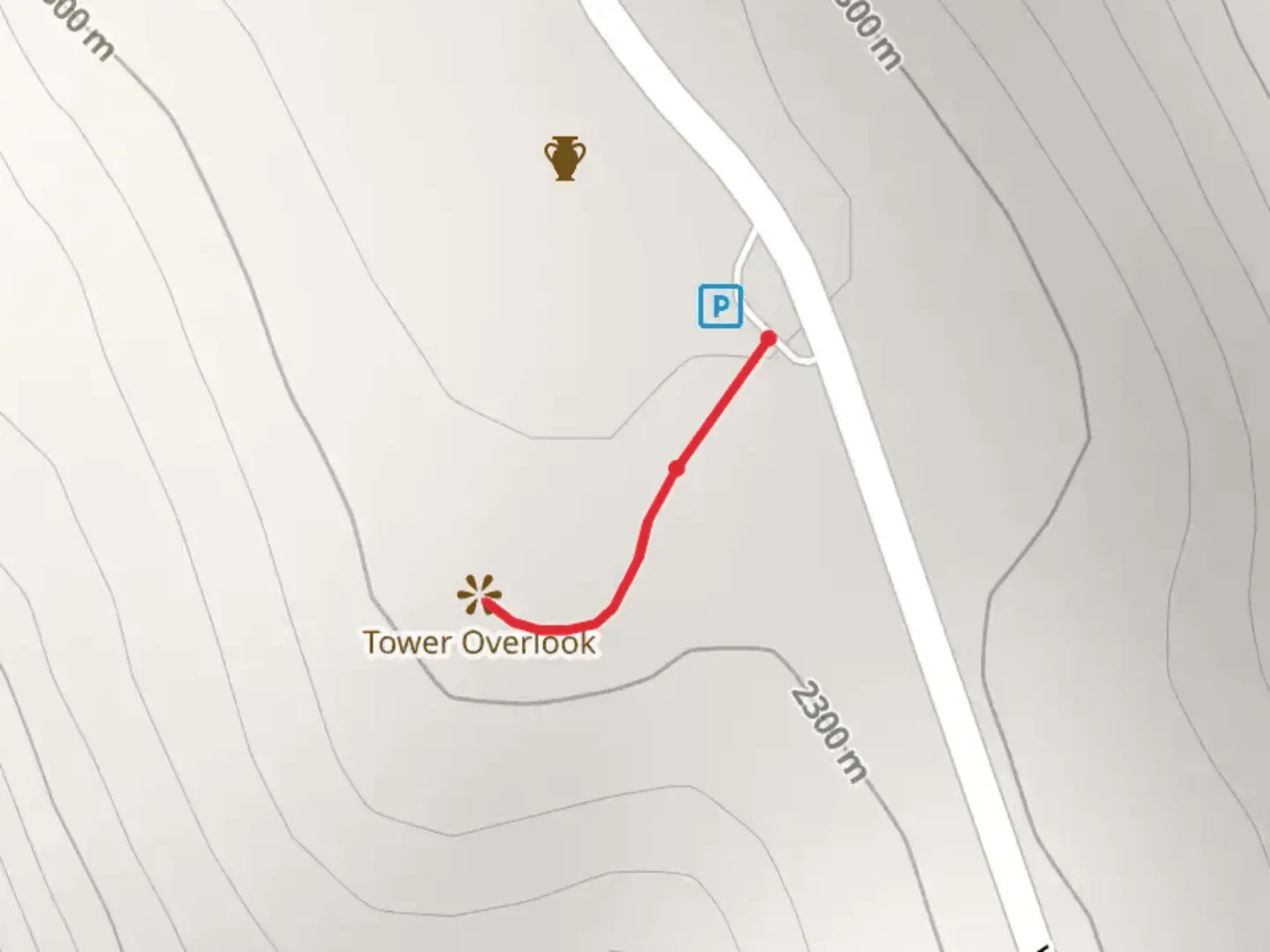 An image depicting the trail Tower Overlook Trail and its surrounding area.