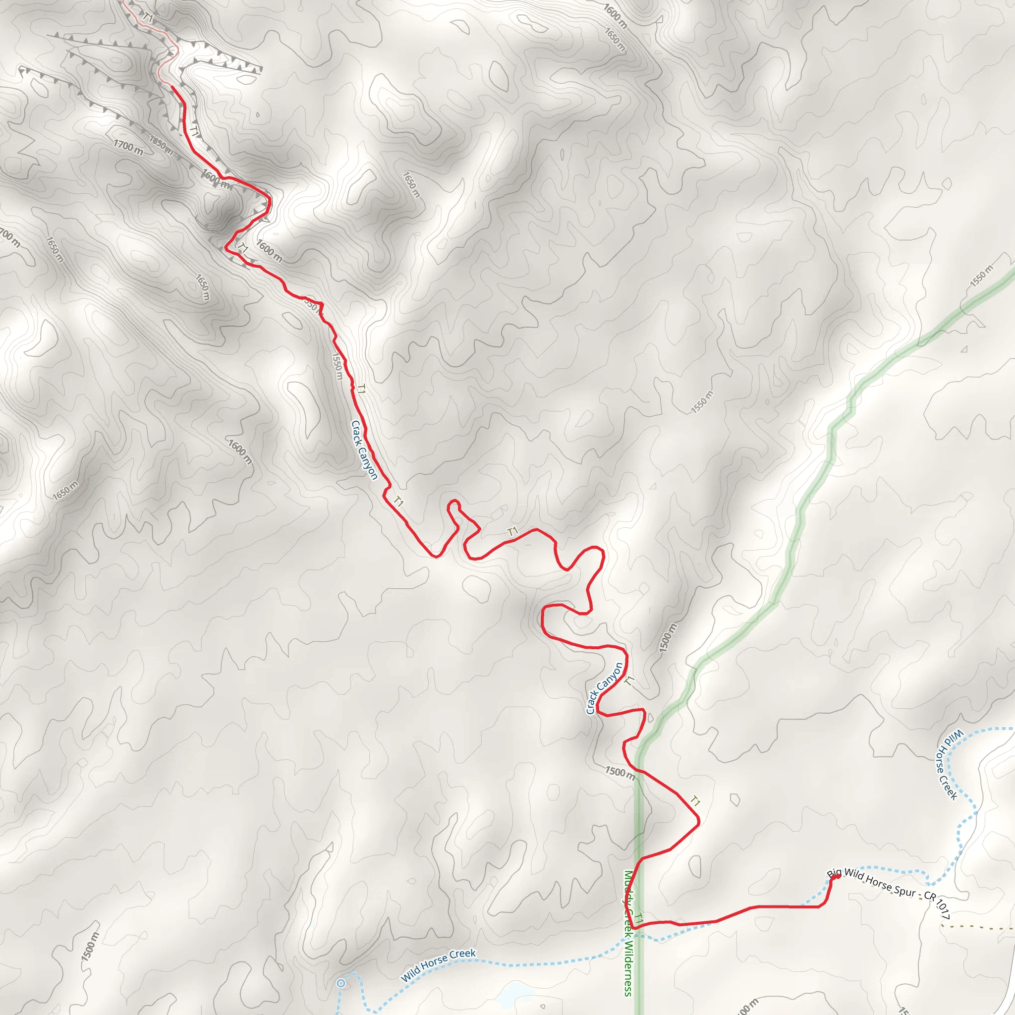 Crack Canyon Trail mobile static map