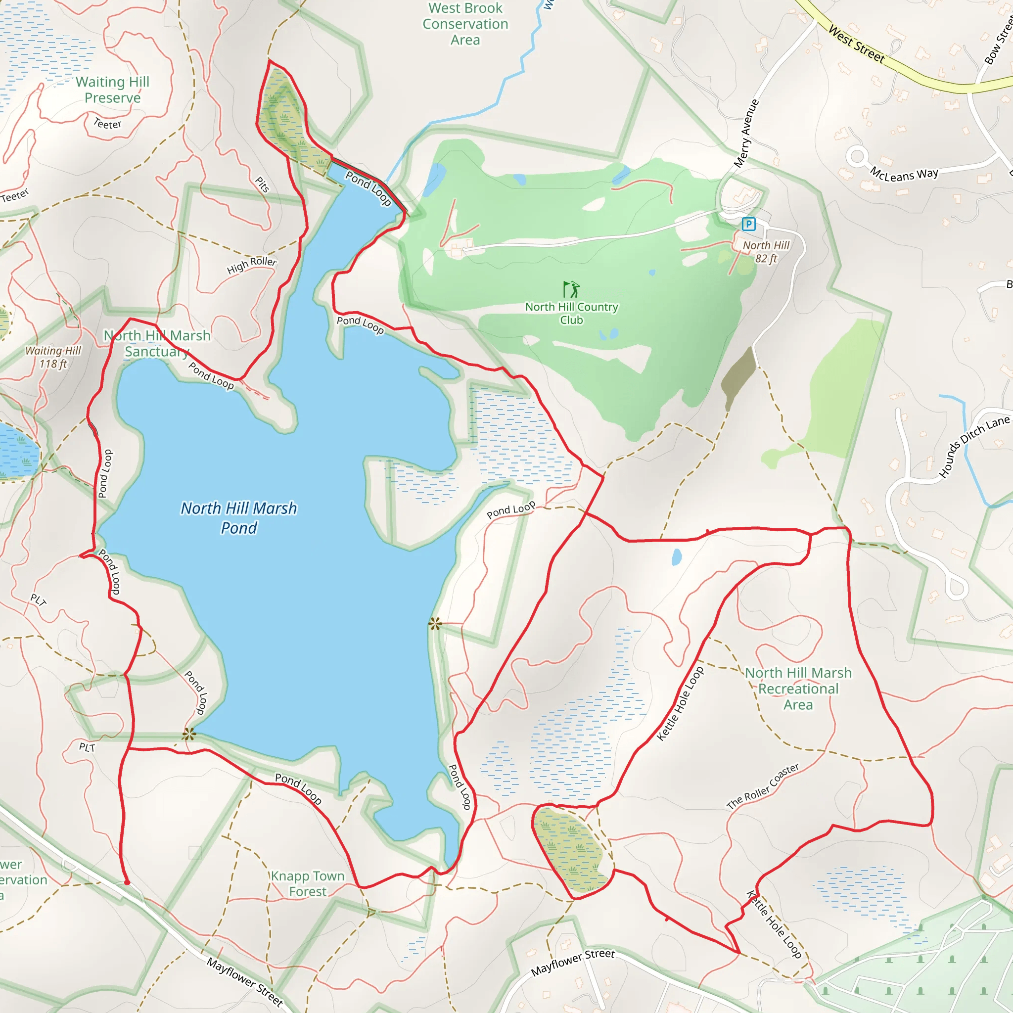 North Hill Marsh and Kettle Hole Loop Trail mobile static map