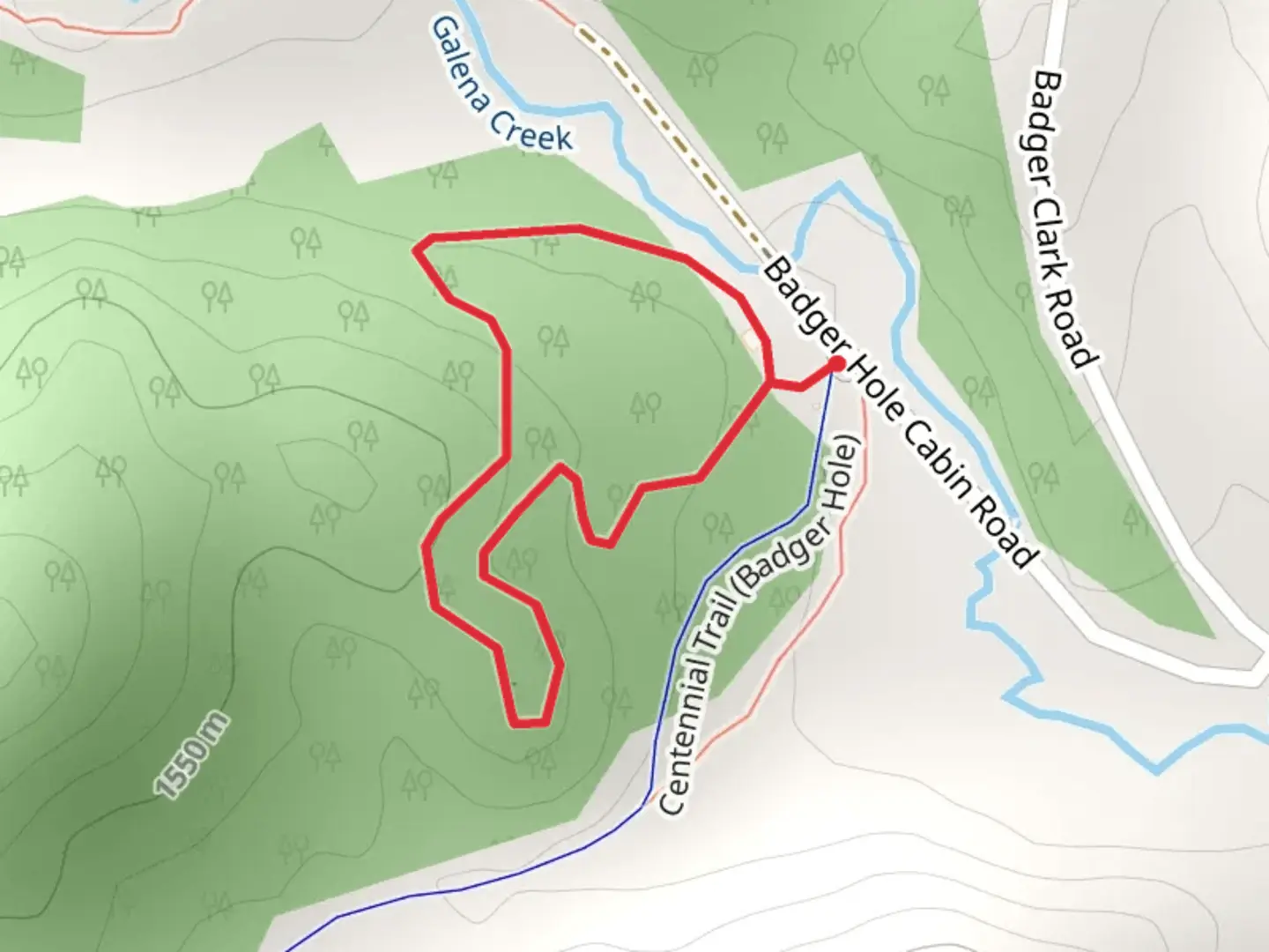 An image depicting the trail Badger Hole Loop Trail and its surrounding area.