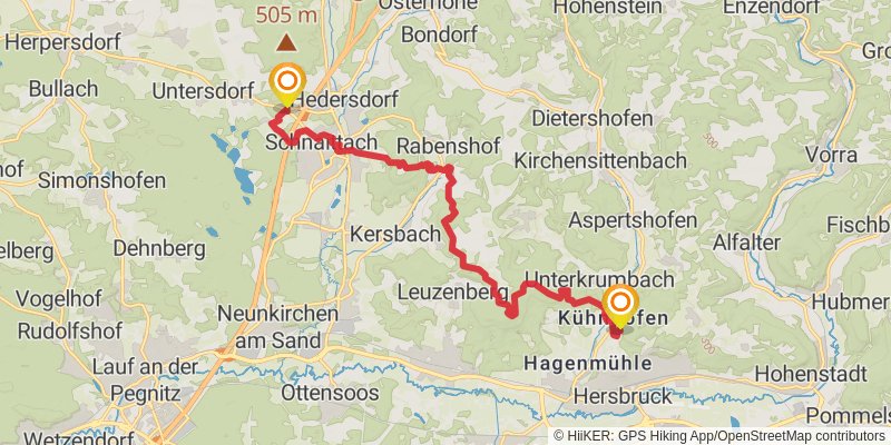 Frankenweg stage 16 Map