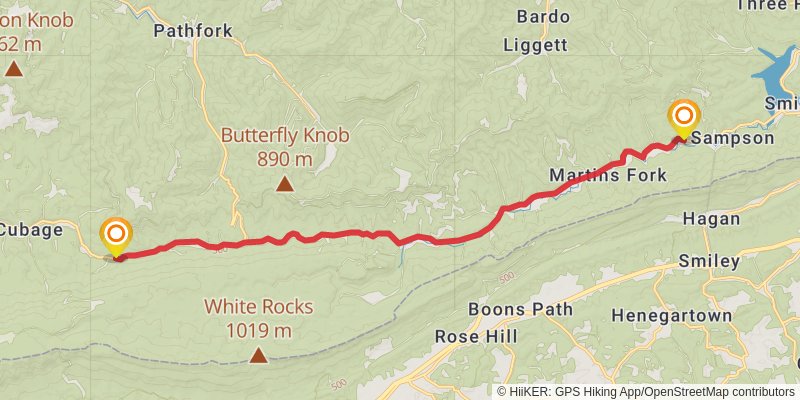 Great Eastern Trail (Incomplete) stage 76 Map