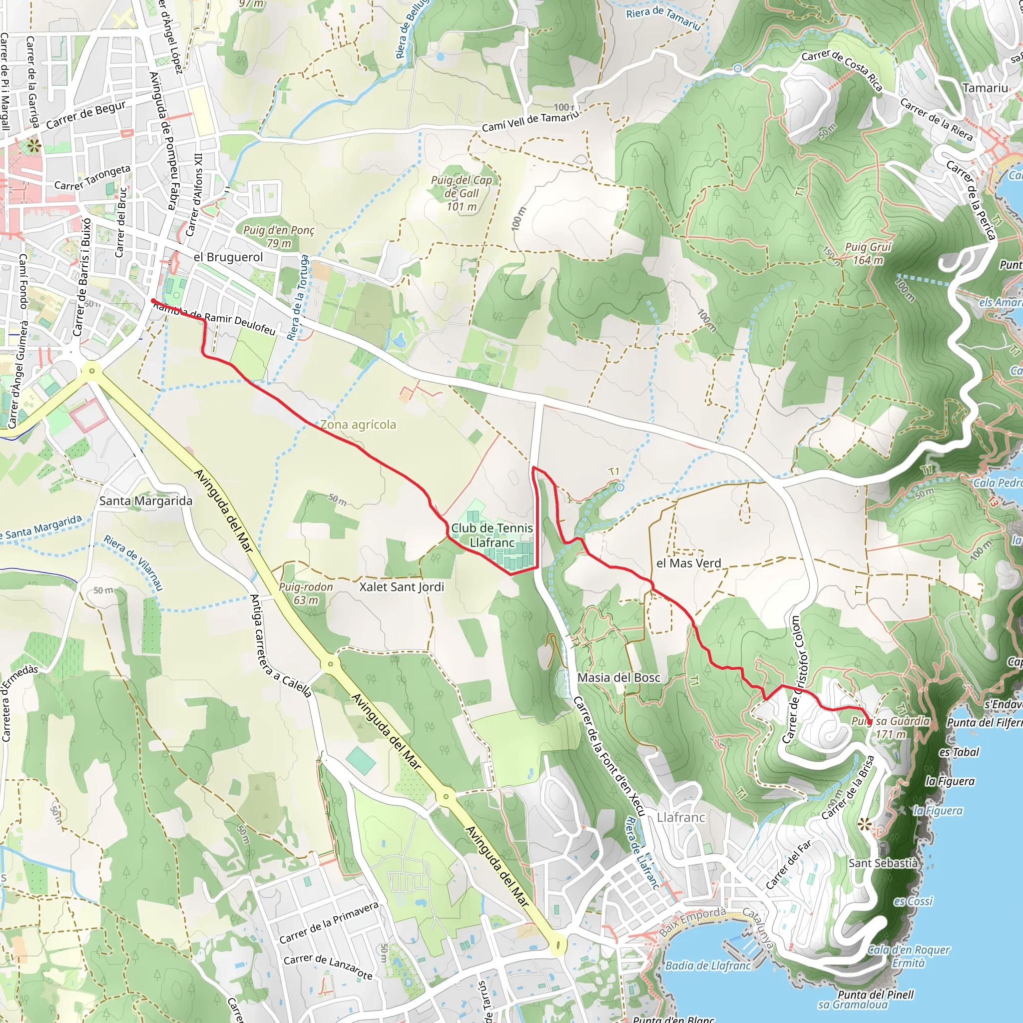 Path of the Camí dels Ermitans SL C 25 mobile static map