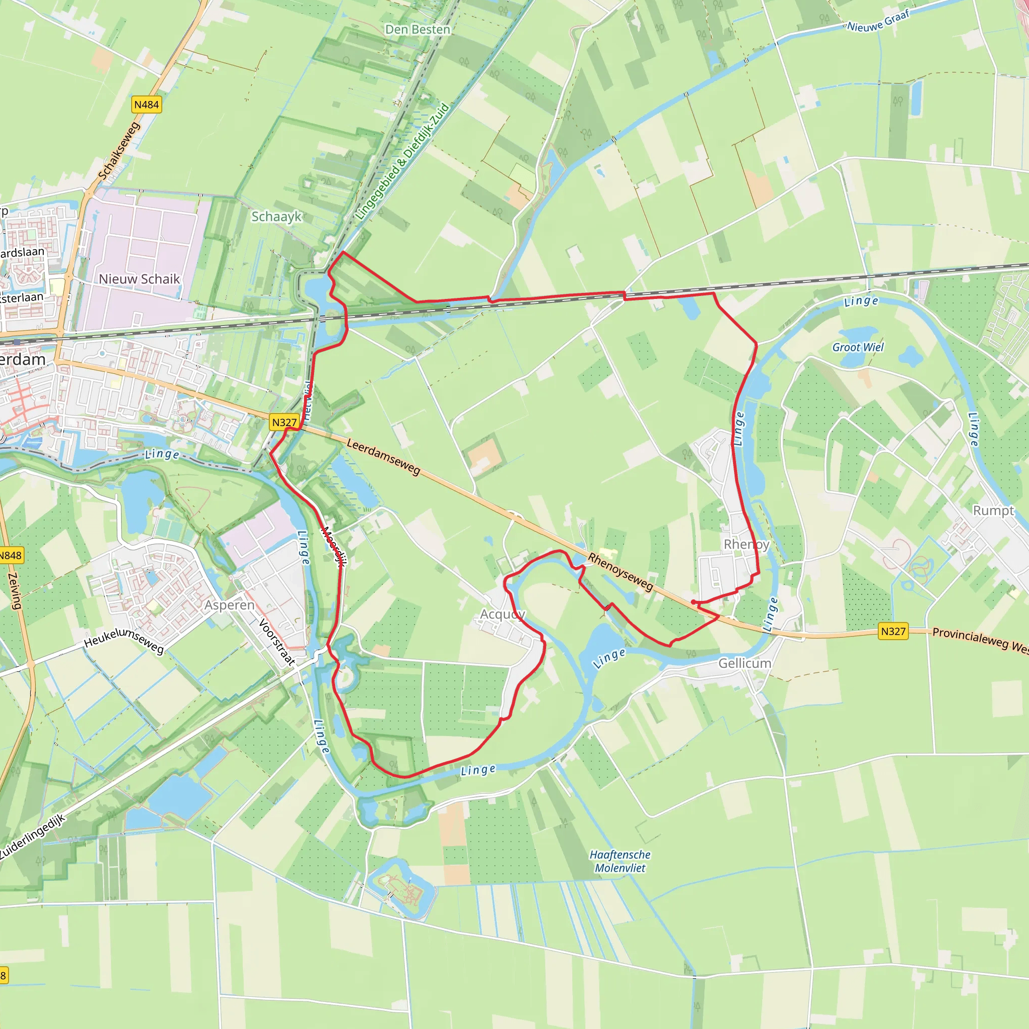Fort bij Asperen and Huize Acquoy Loop mobile static map