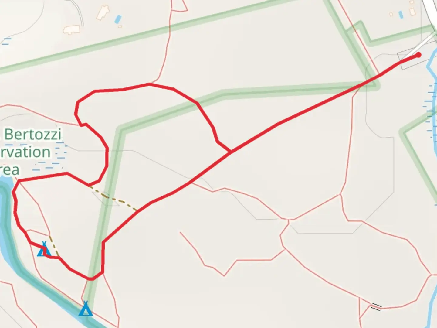 An image depicting the trail Squannacook River from Townsend Road and its surrounding area.