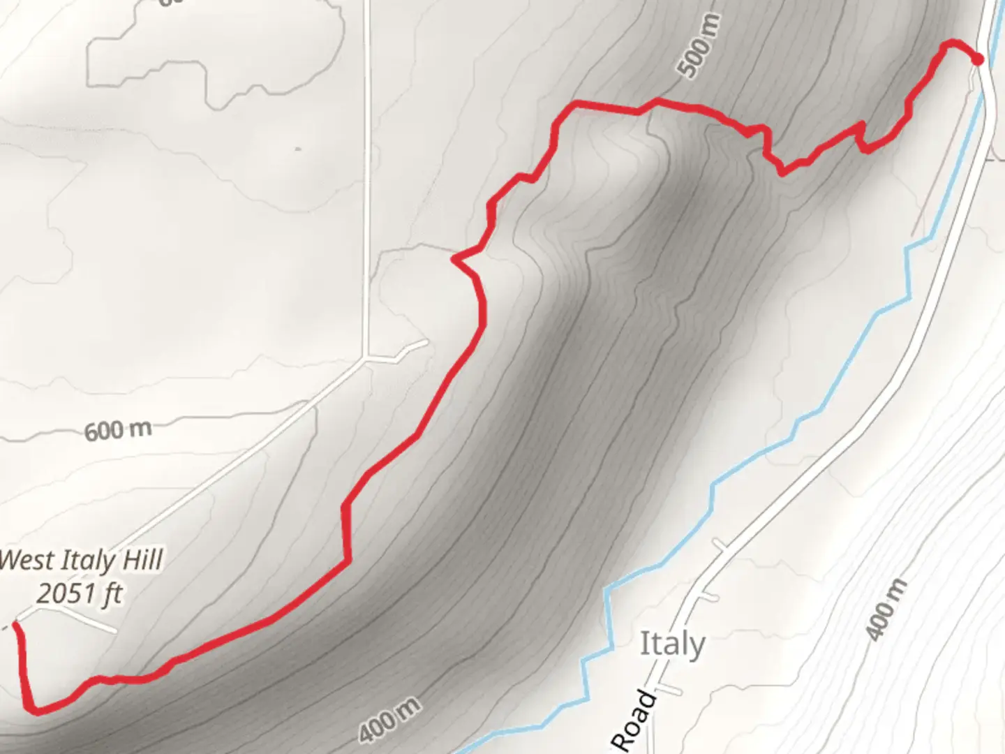An image depicting the trail Italy Valley Road Trail and its surrounding area.