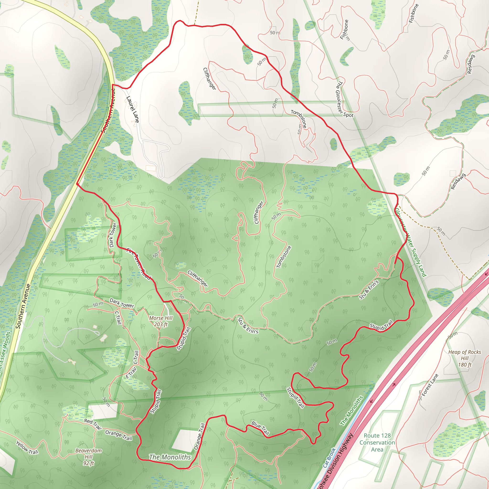 Morse Hill Loop Trail mobile static map