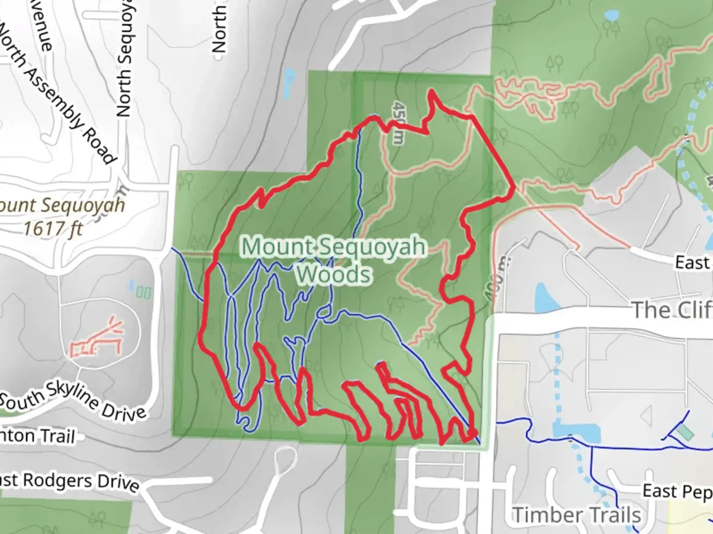 An image depicting the trail Bench Crossing Loop Trail and its surrounding area.