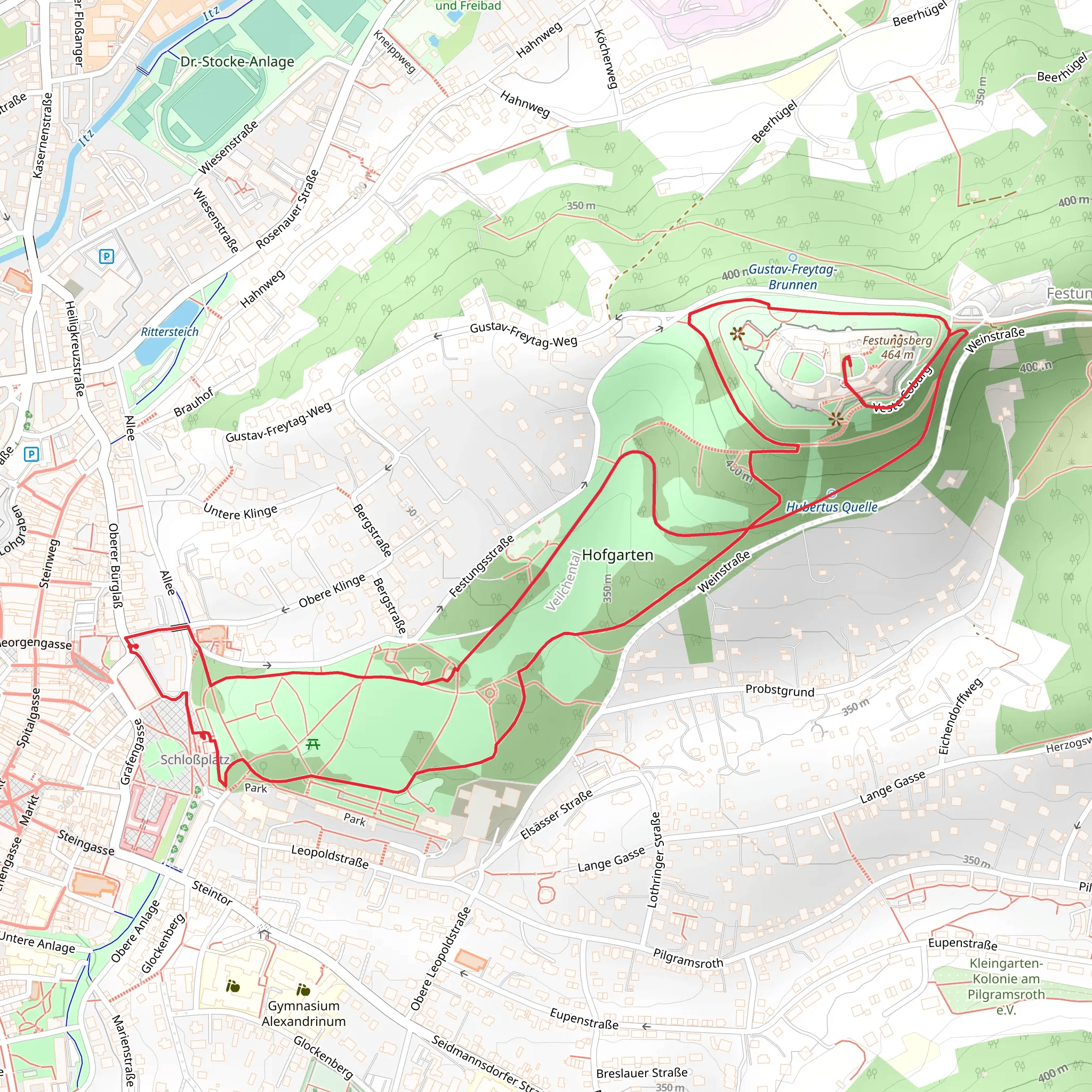 Hofgarten and Veste Coburg Loop mobile static map