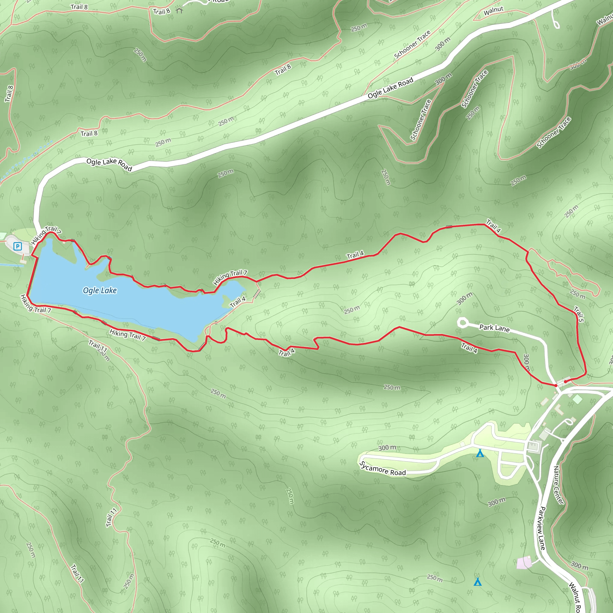 Ogle Lake and Trail 4- 5 Loop mobile static map