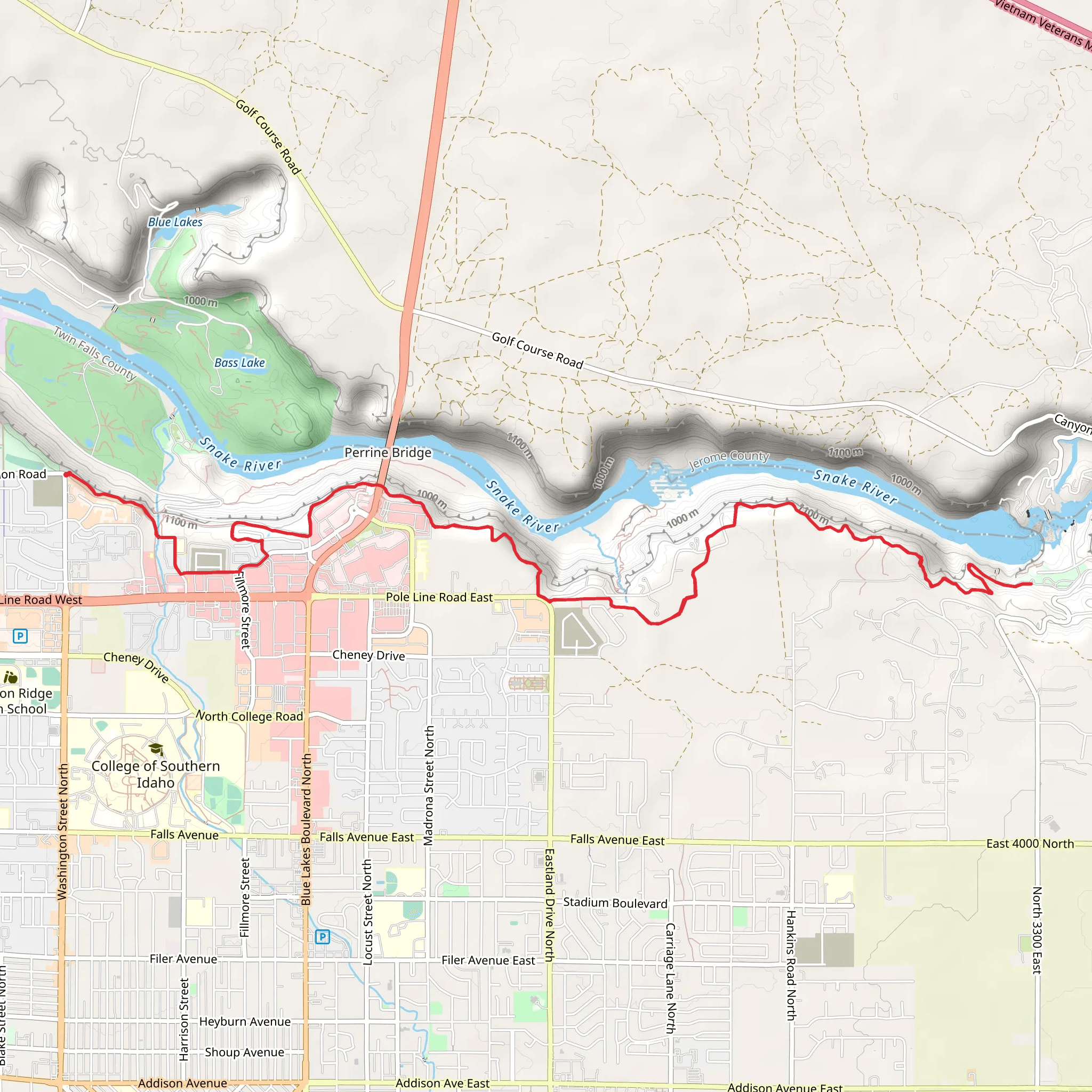 Canyon Rim Trail mobile static map