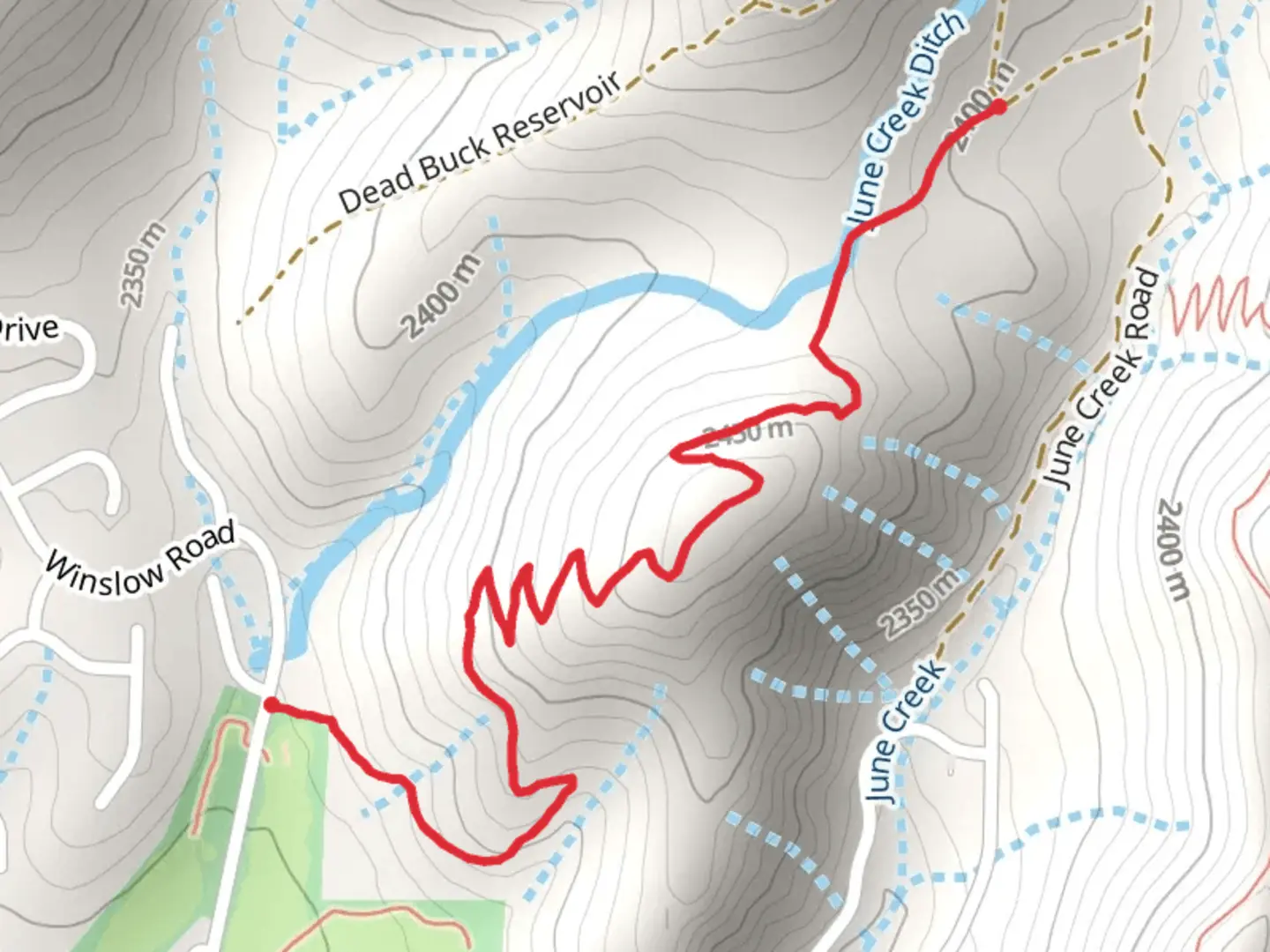 An image depicting the trail Knob Hill Trail and its surrounding area.