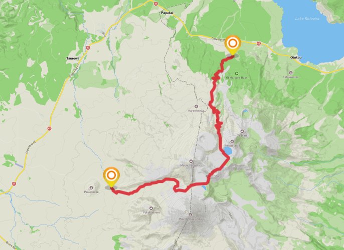 Tongariro Alpine Crossing mobile static map