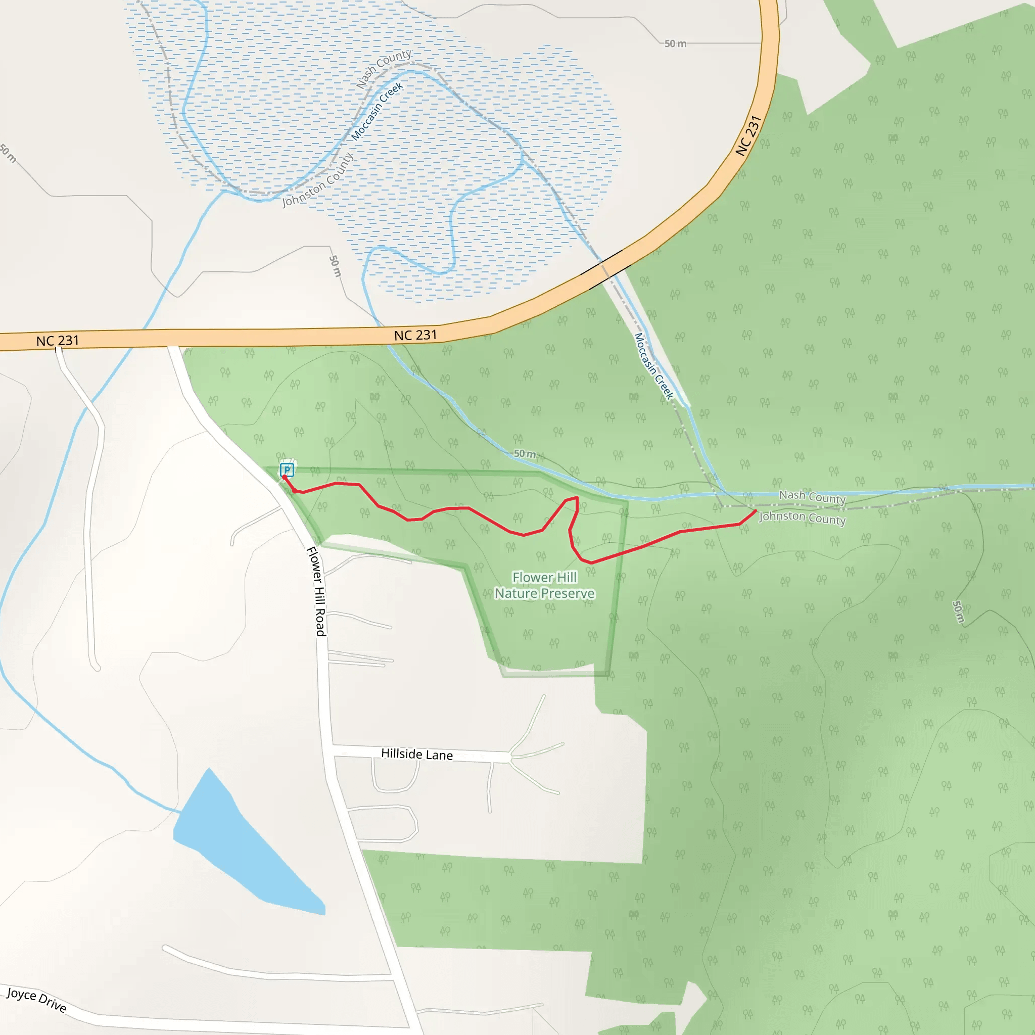 Flower Hill Road Trail mobile static map