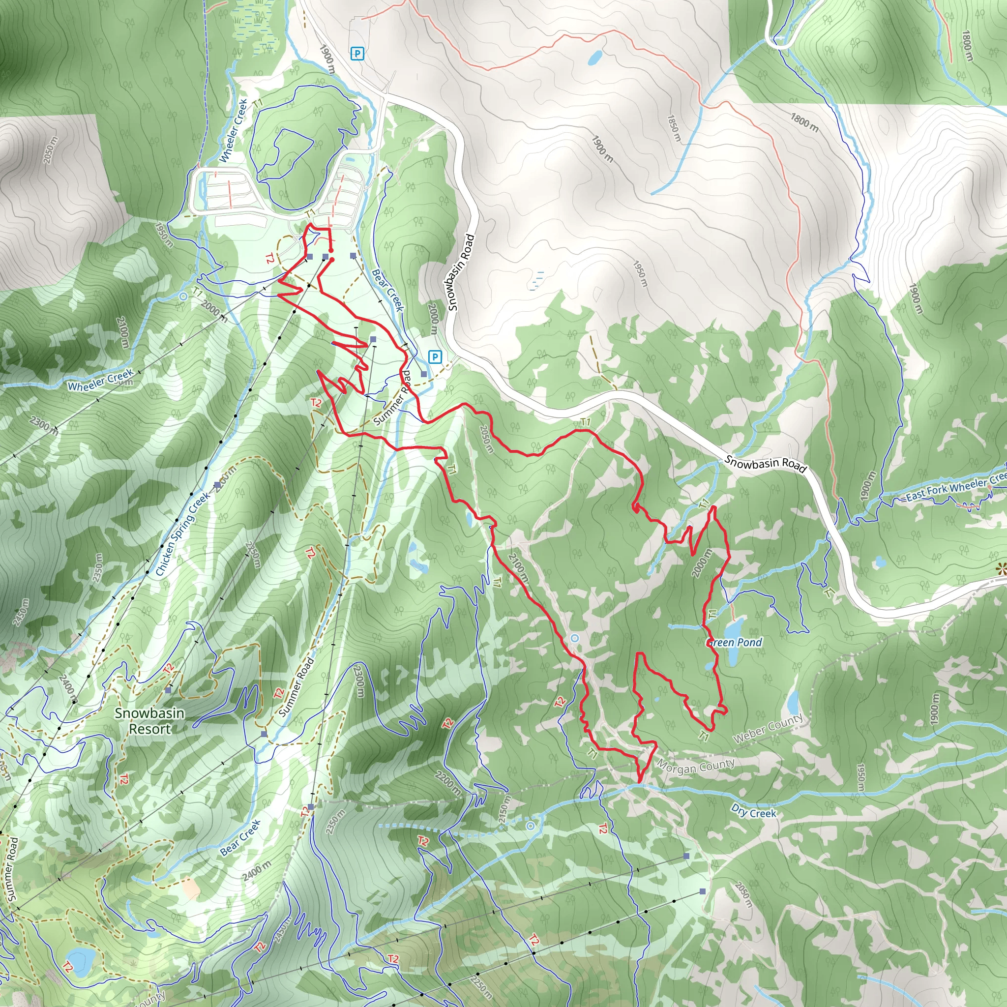 Needles and Snowbasin Trail mobile static map