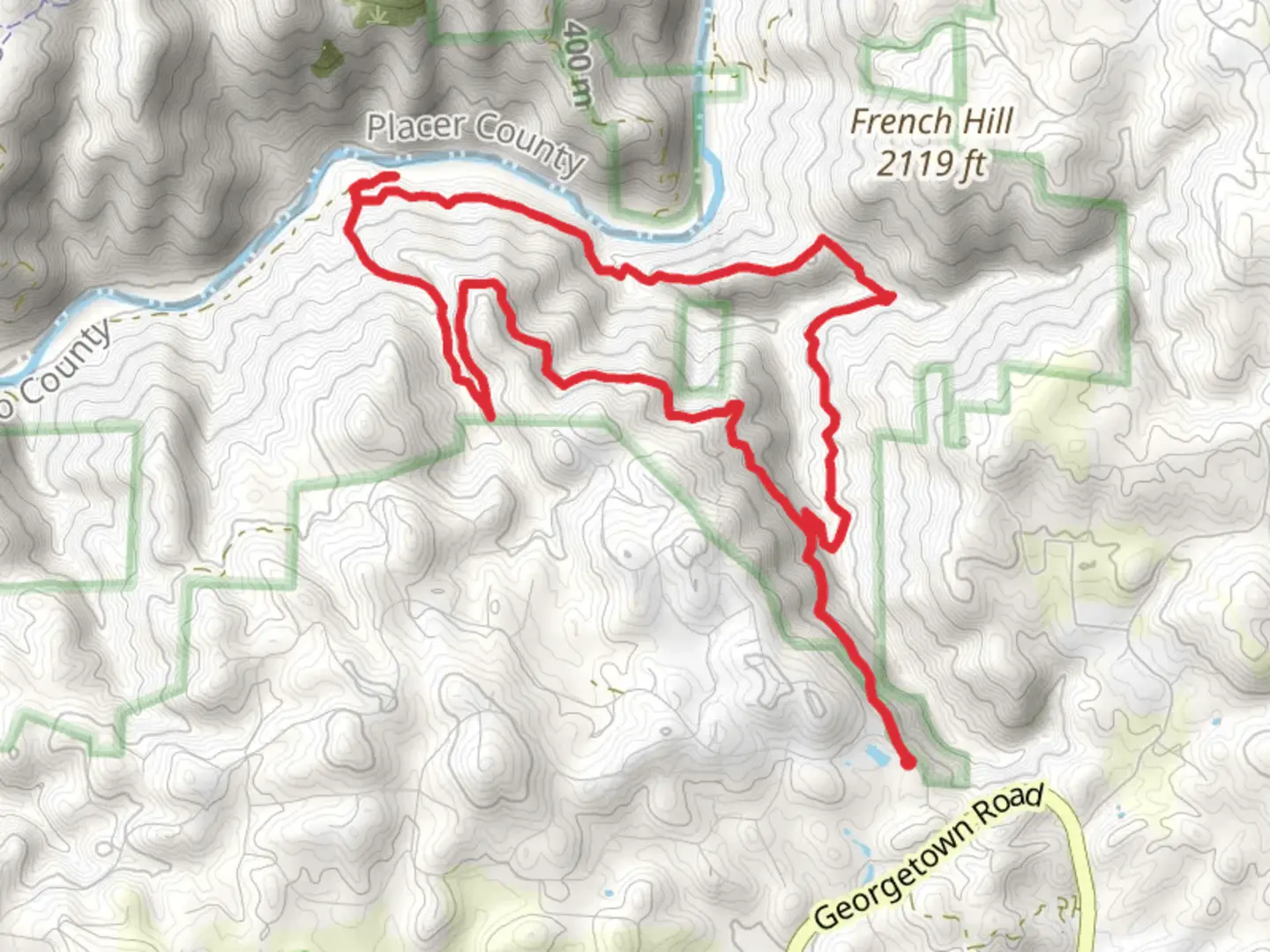 An image depicting the trail American Canyon, Maine Bar and Dead Truck Loop Trail and its surrounding area.