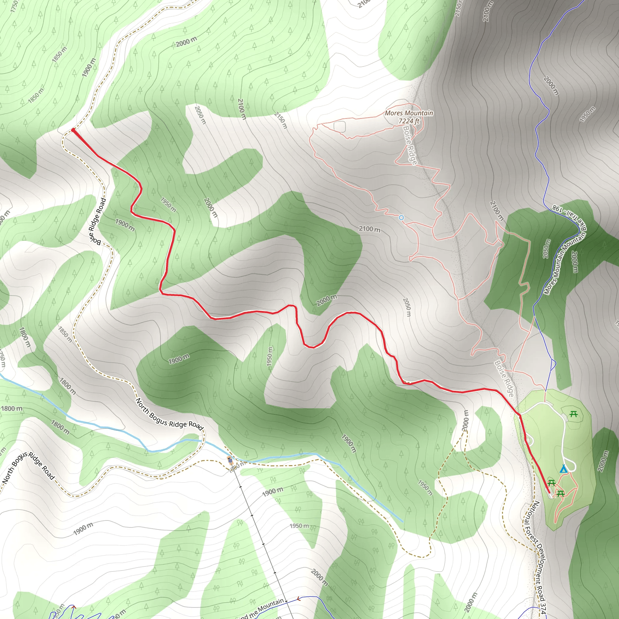 Shafer Butte Campground Out and Back mobile static map