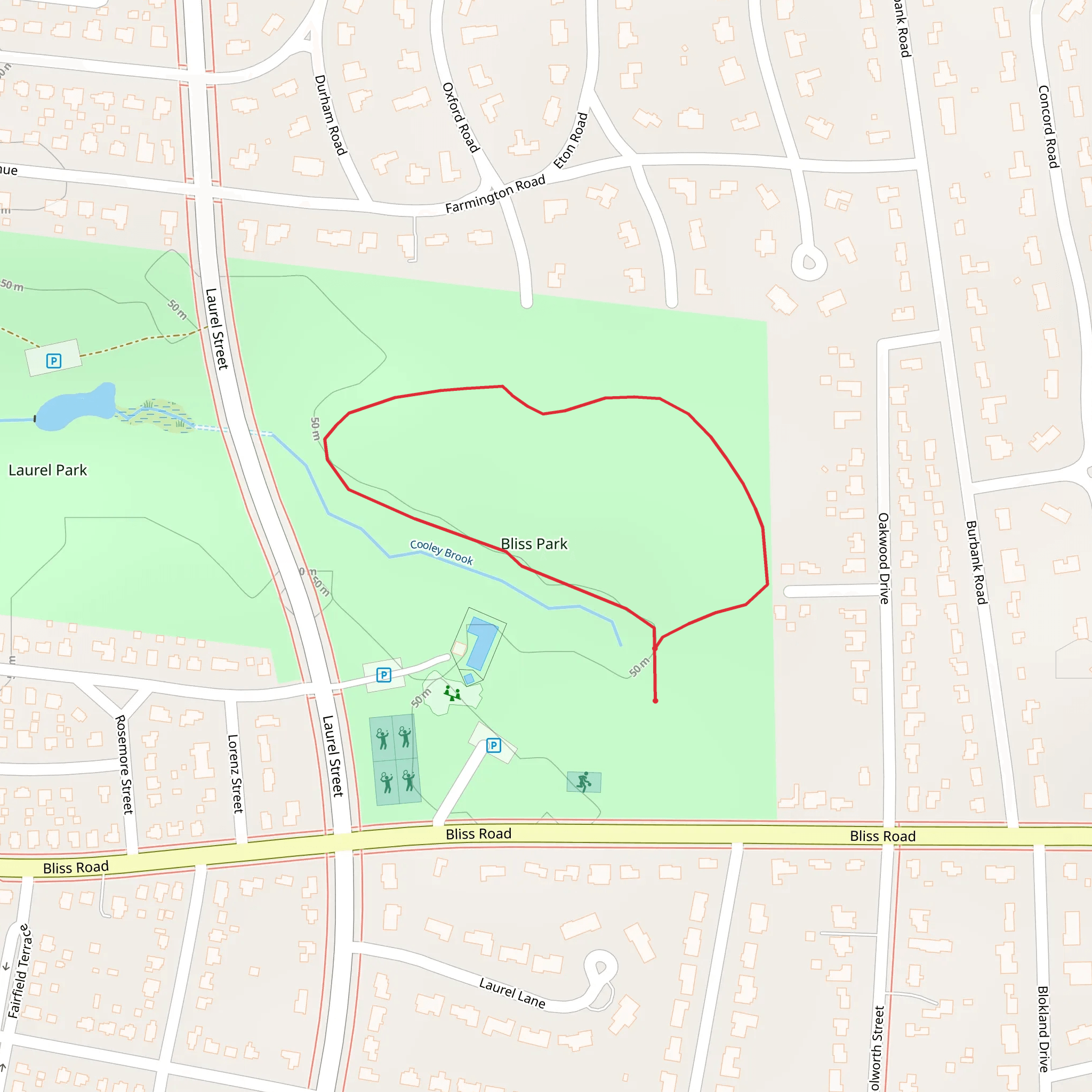 Cooley Brook - Bliss Park Loop mobile static map