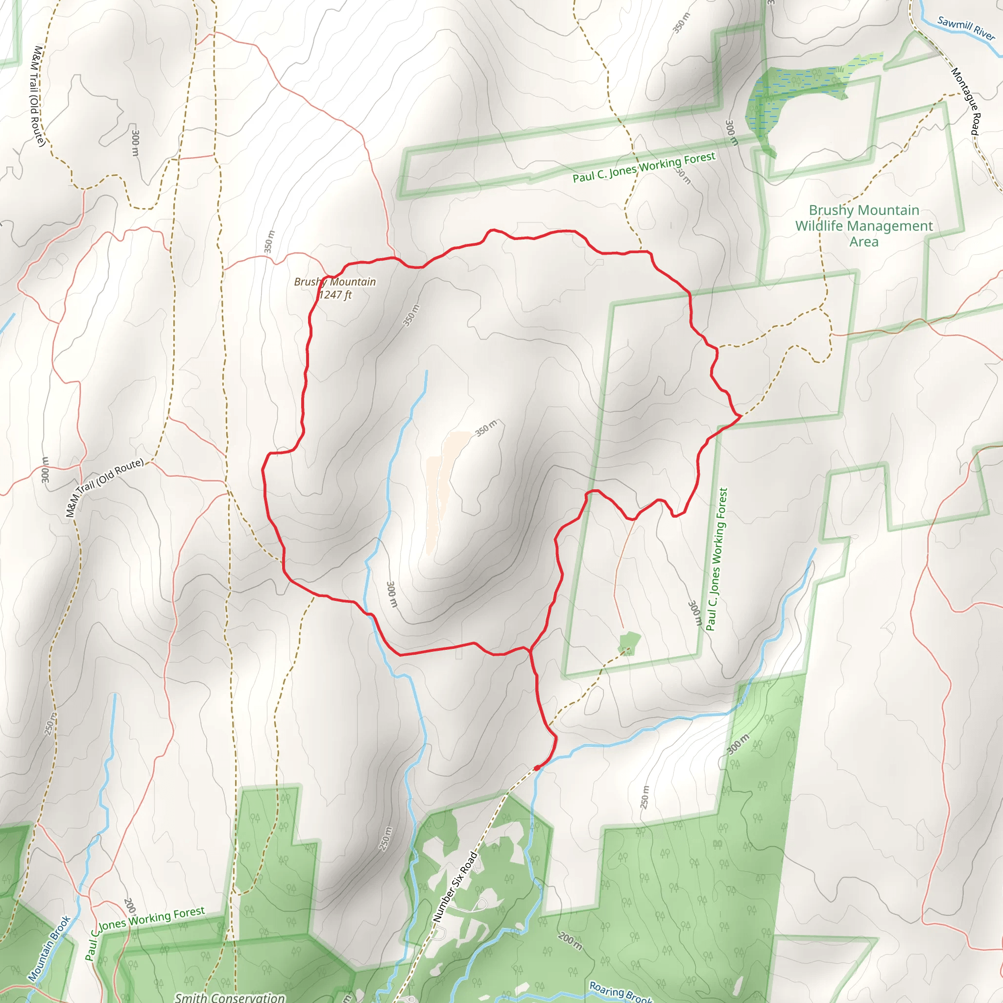 Brushy Mountain Loop from Number Six Road mobile static map