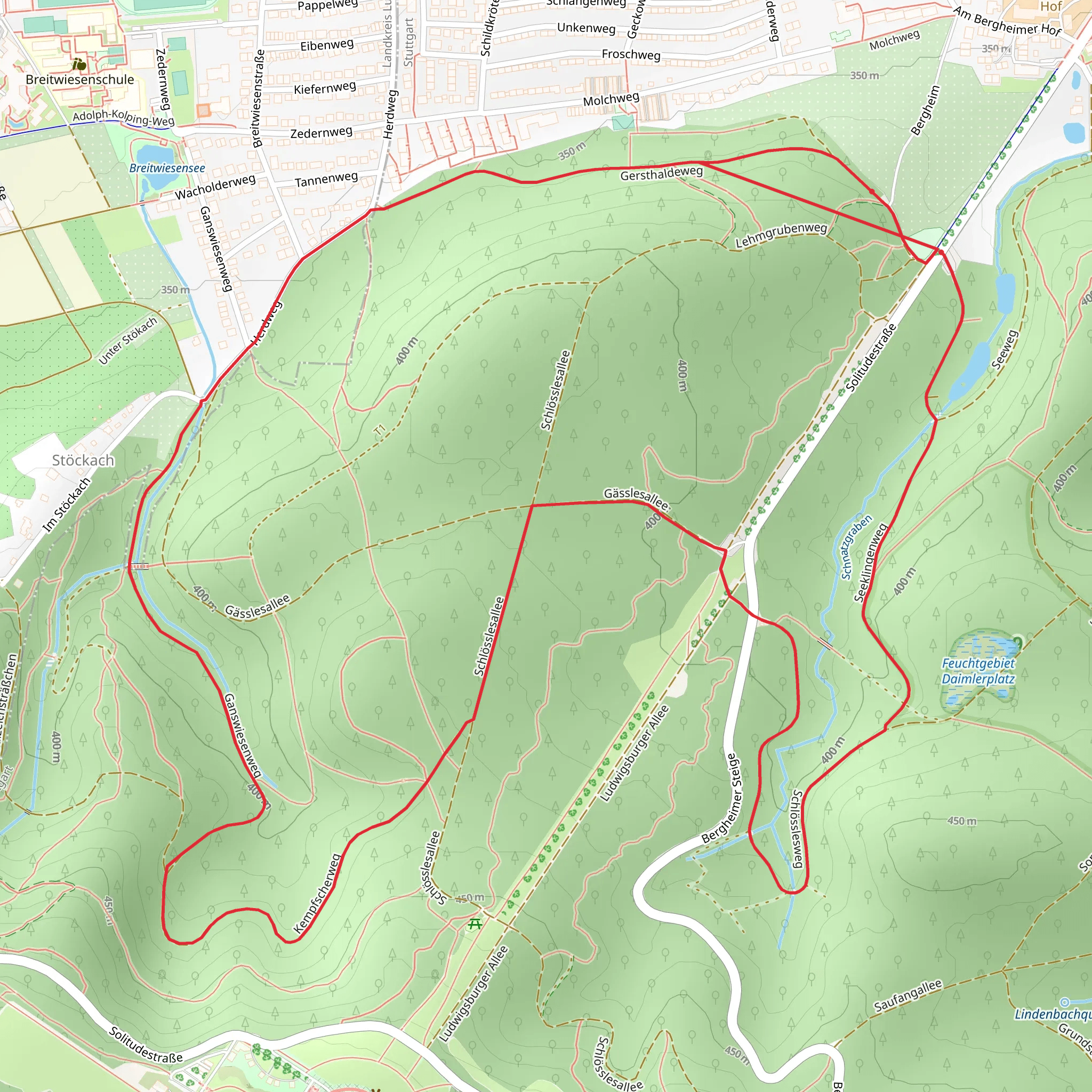 Nebenlinie des SAV and Schloesslesweg mobile static map