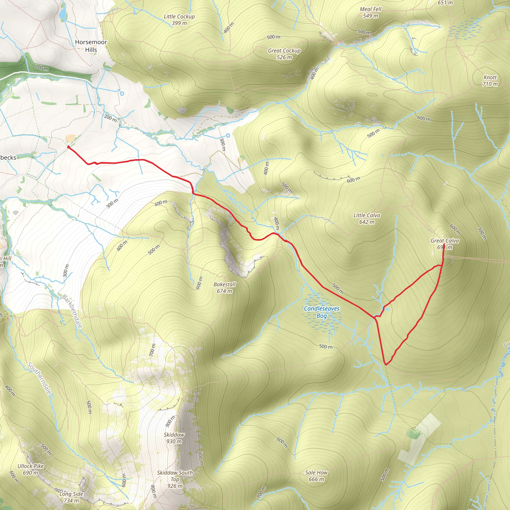 Great Calva Walk mobile static map