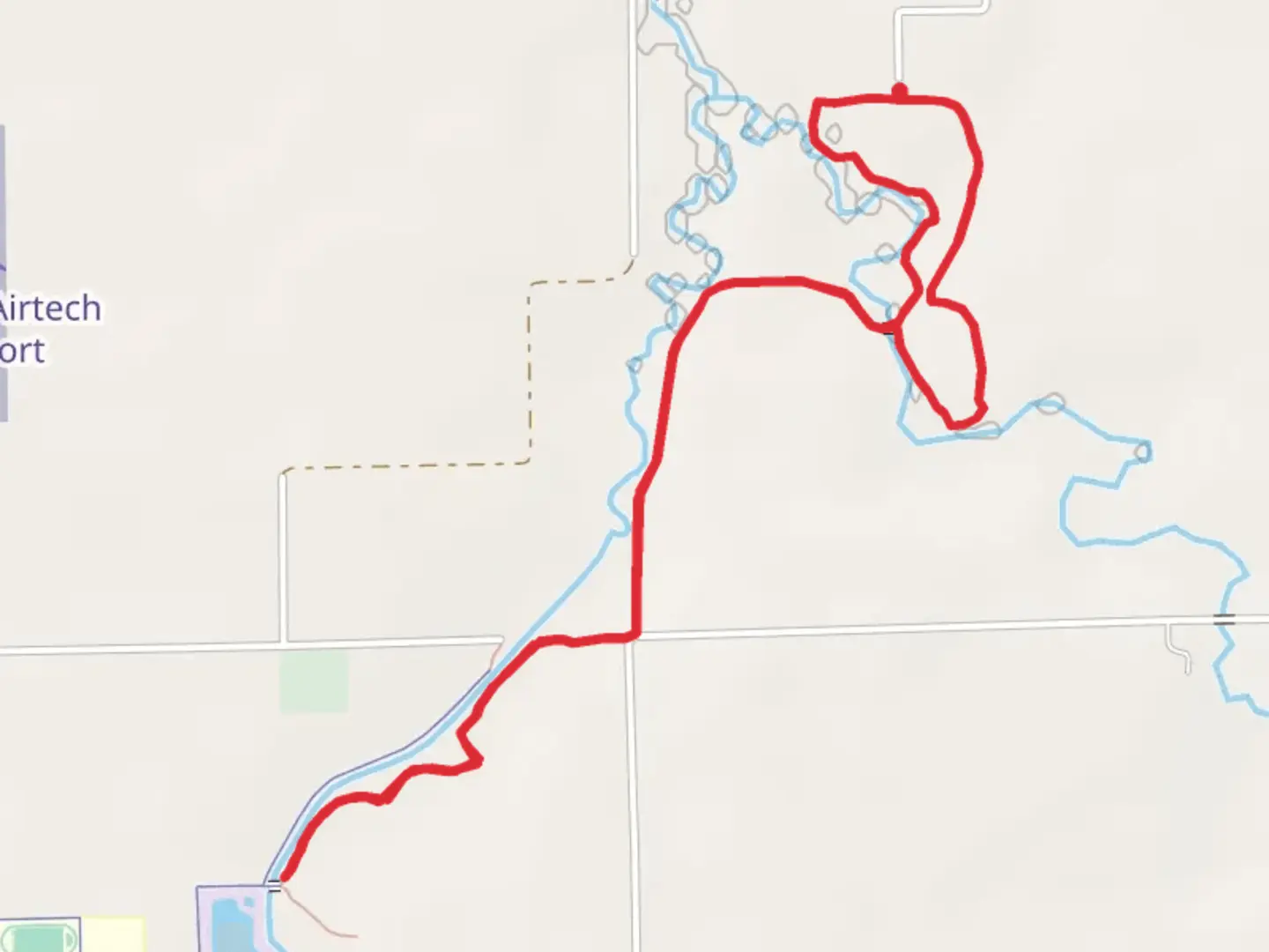 An image depicting the trail Fugate Woods Trails and Bluestem Trail Loop and its surrounding area.