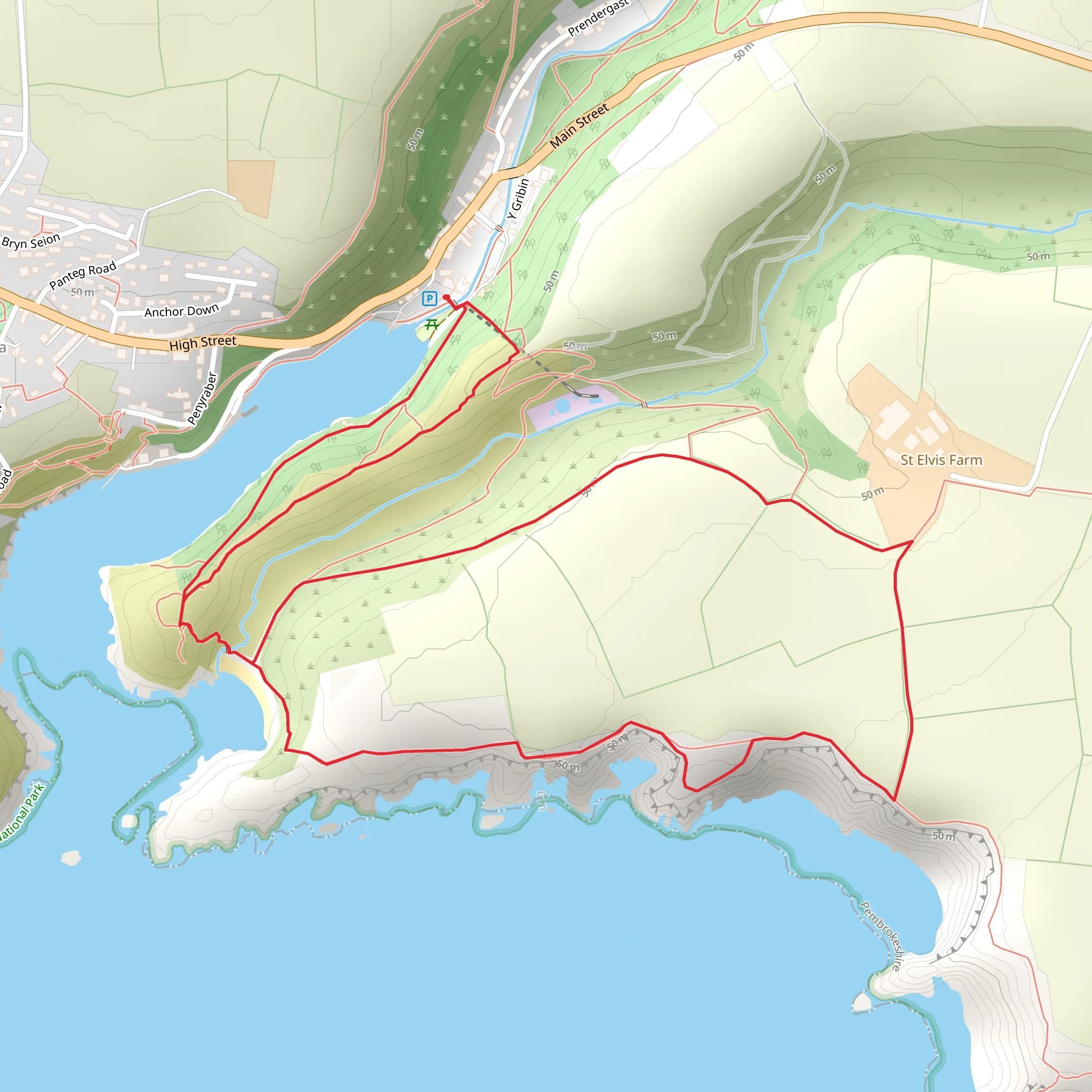 St Elvis - Solva mobile static map