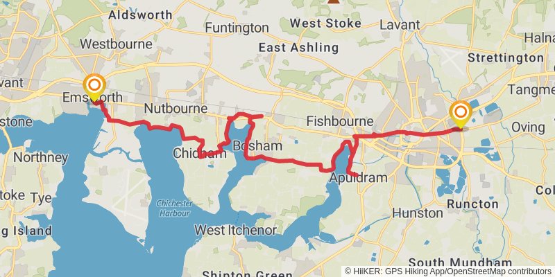 Southampton to Sandwich Walk stage 4 Map