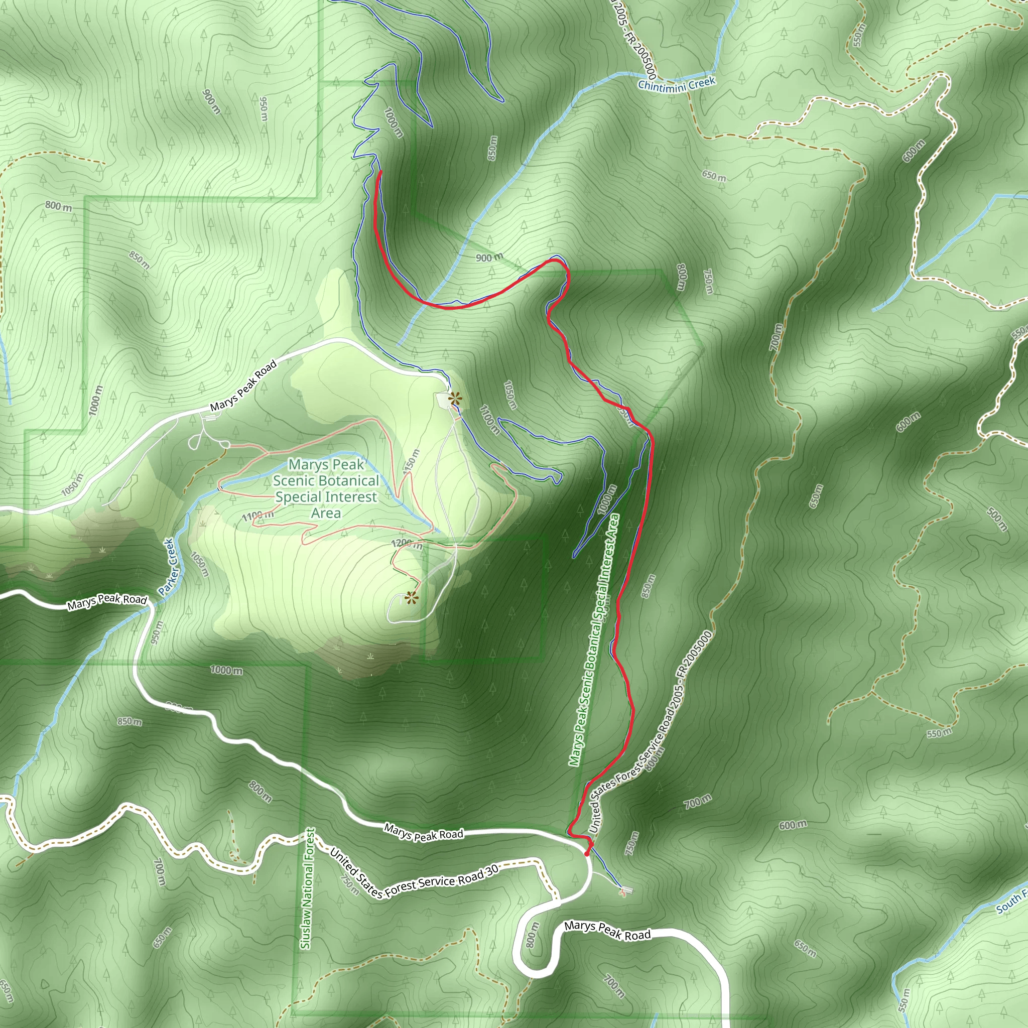 Tie Trail via East Ridge Trail mobile static map