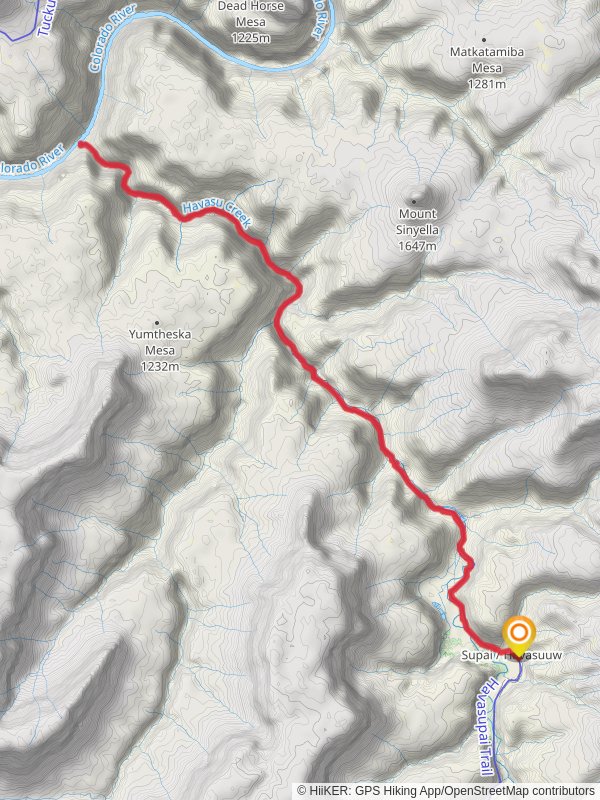 Colorado River via Hualapai Trail and Havasu Canyon Trail