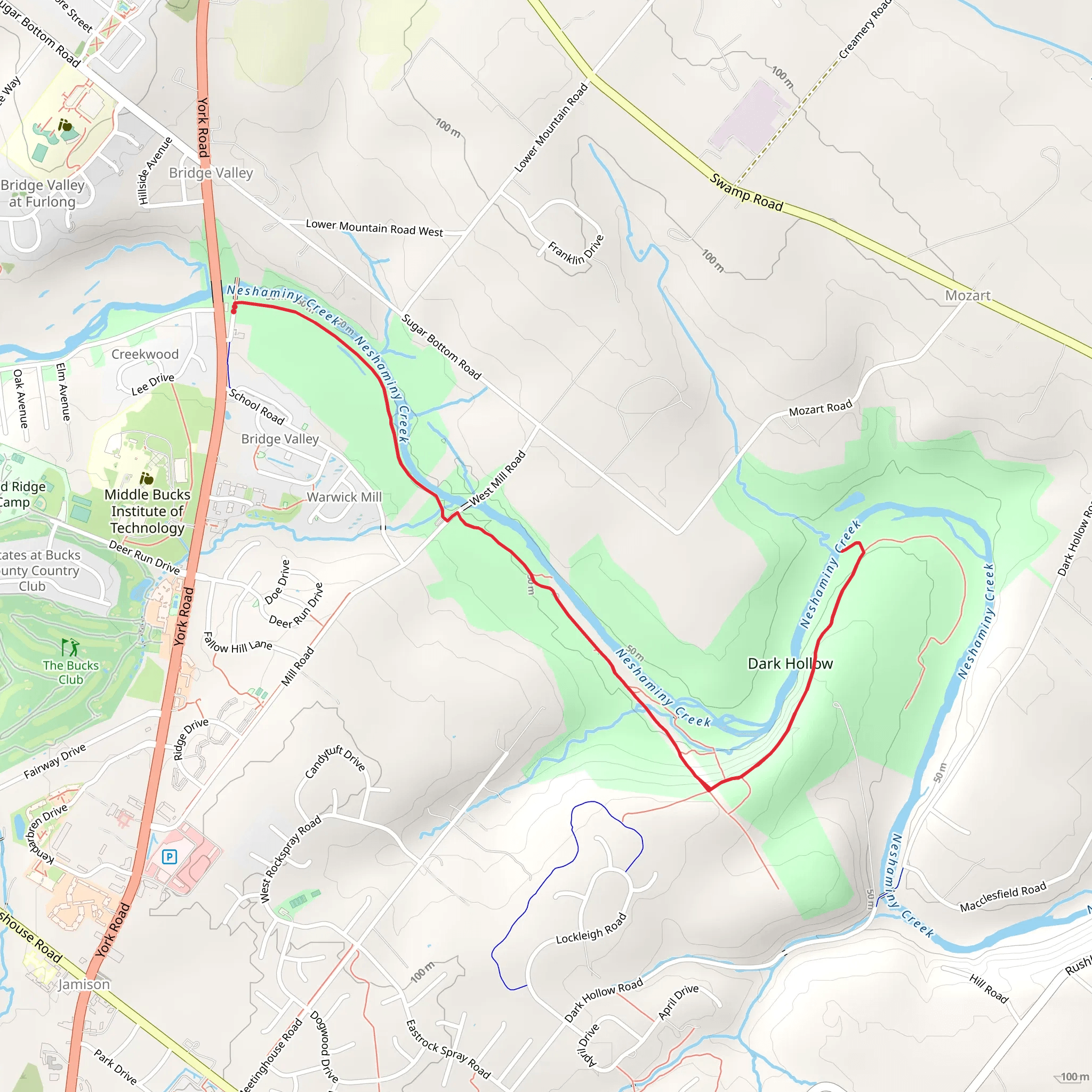 Neshaminy Creek Trail mobile static map