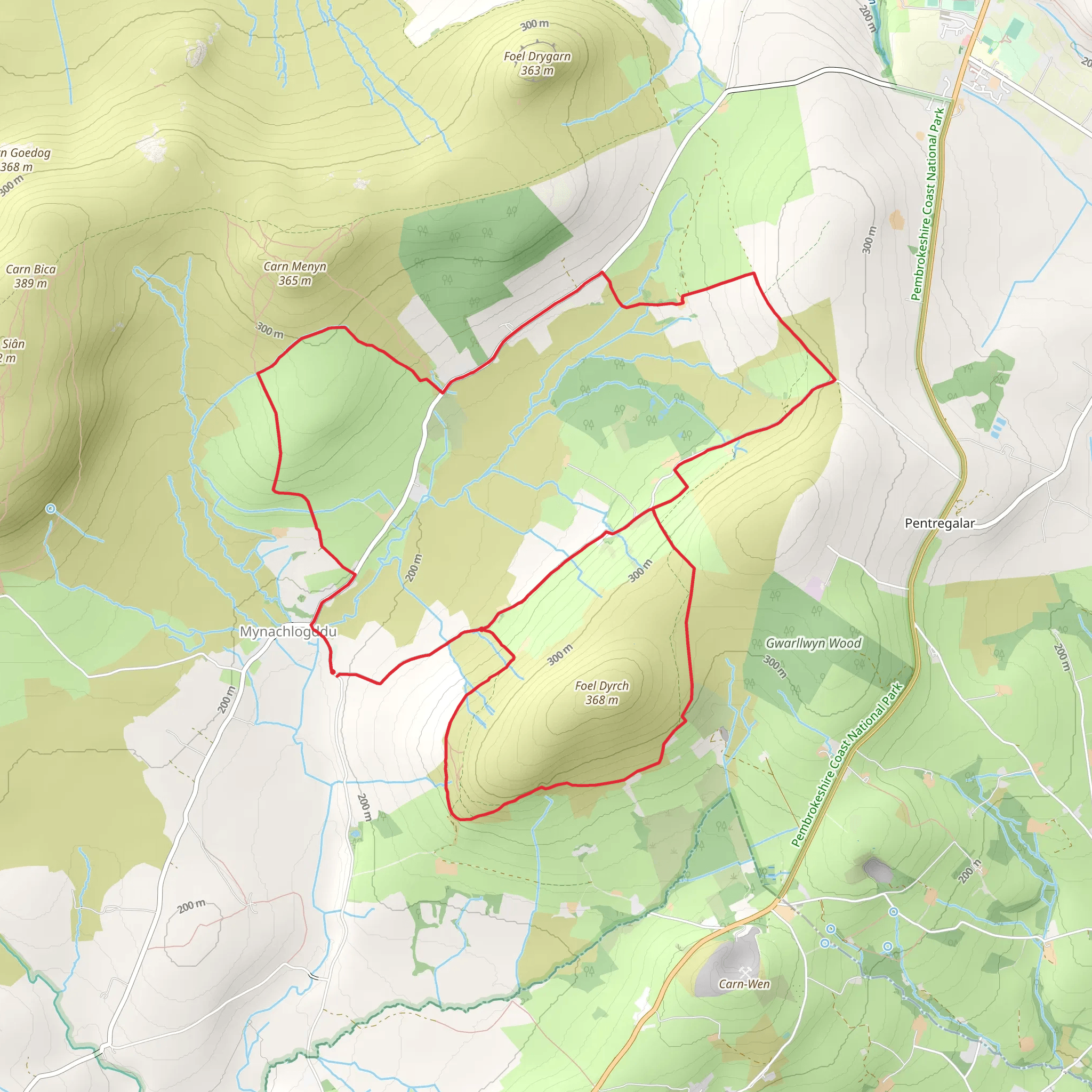 Foel Dyrch mobile static map