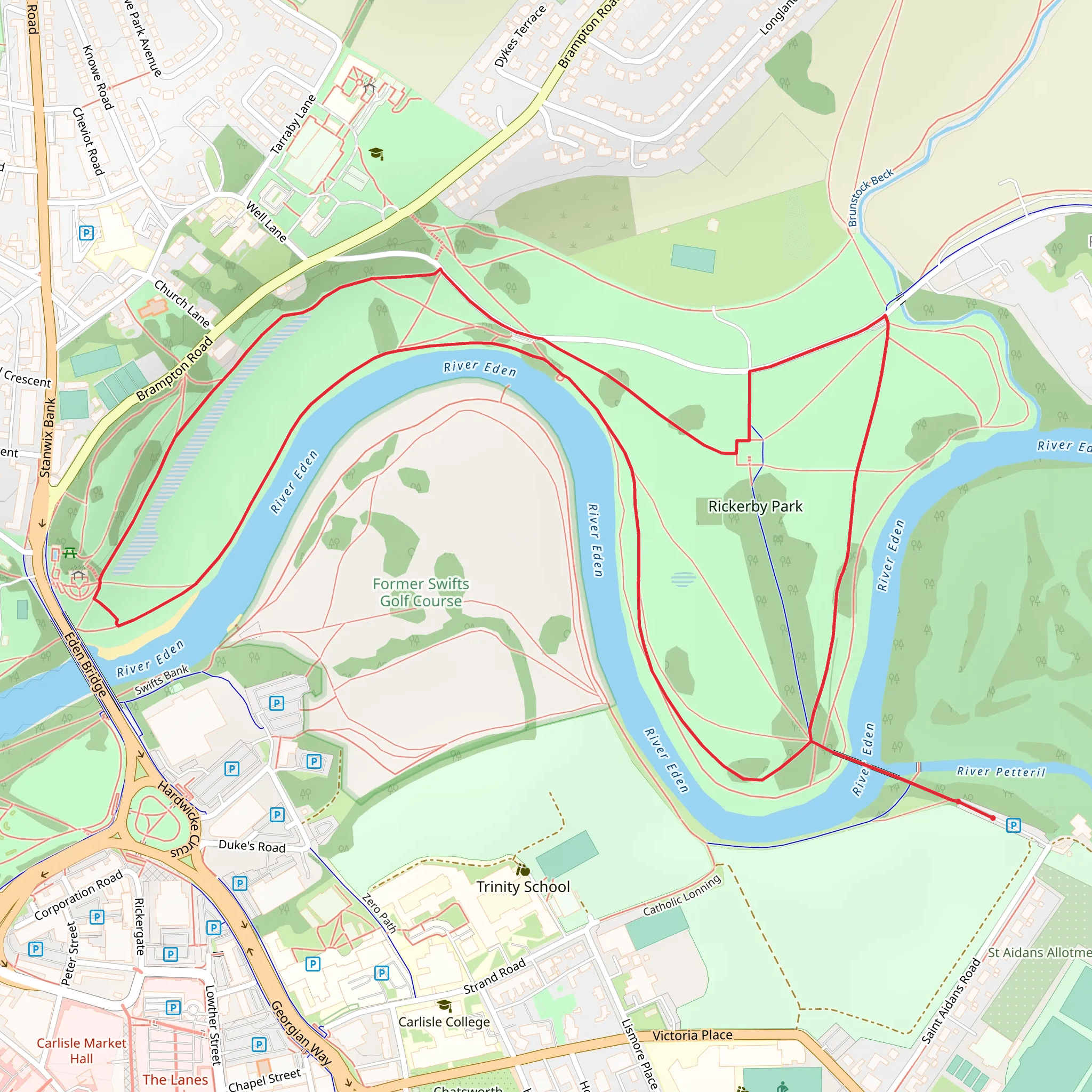 Rickerby Park Loop mobile static map