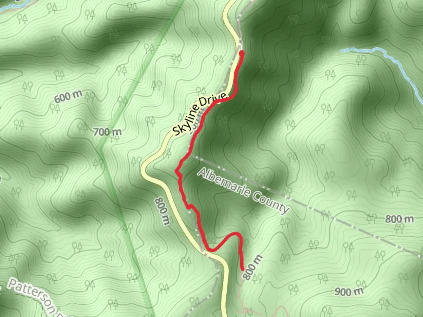 An image depicting the trail Ivy Creek via Appalachian Trail and its surrounding area.