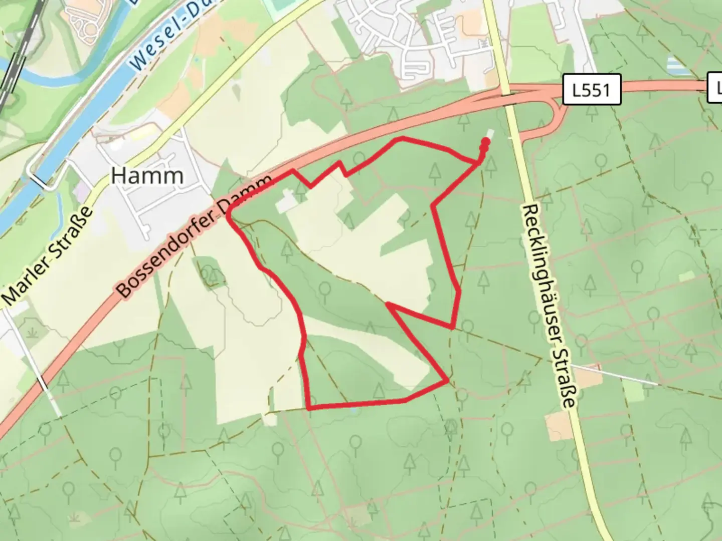 An image depicting the trail Haardweg Loop and its surrounding area.