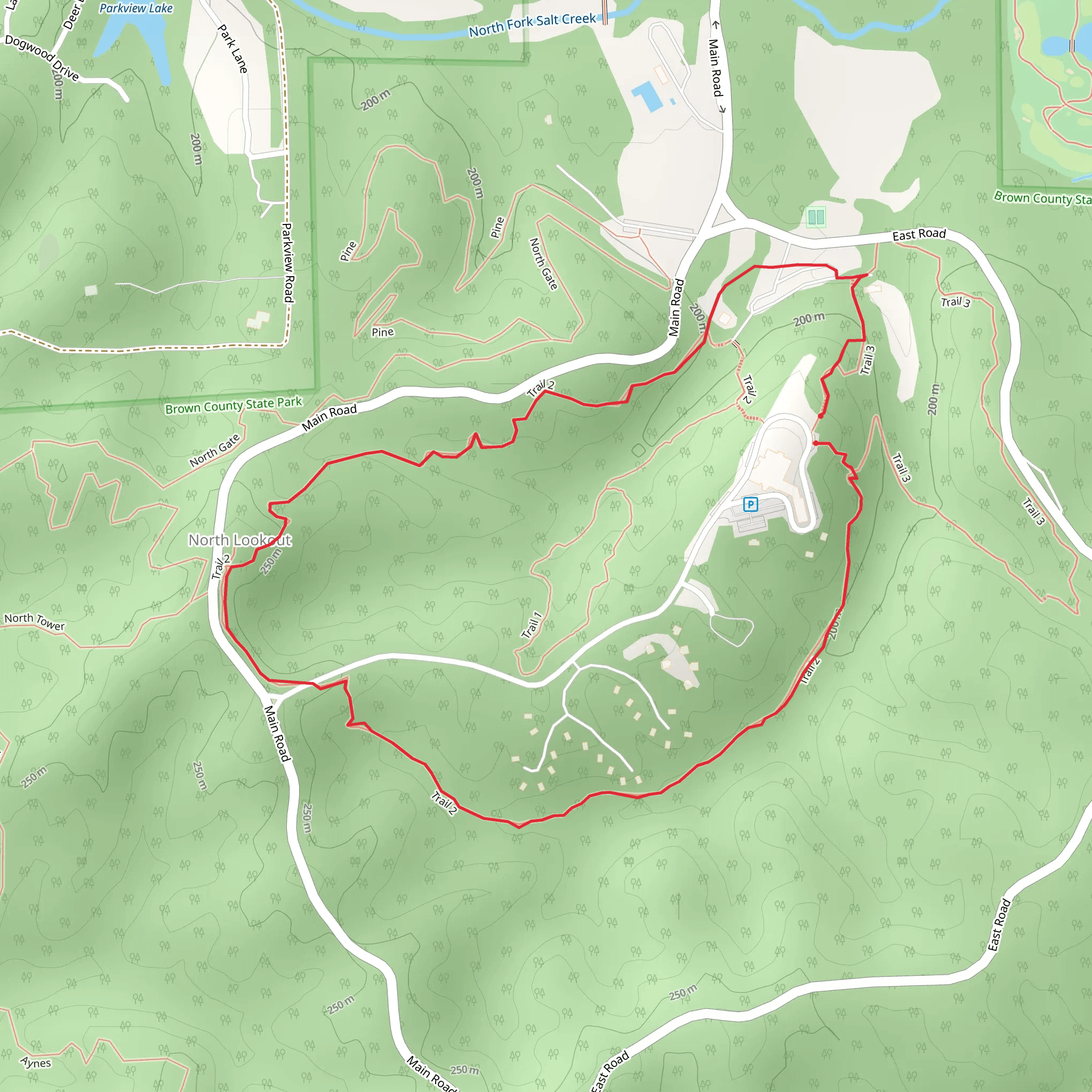 Brown County State Park Loop mobile static map