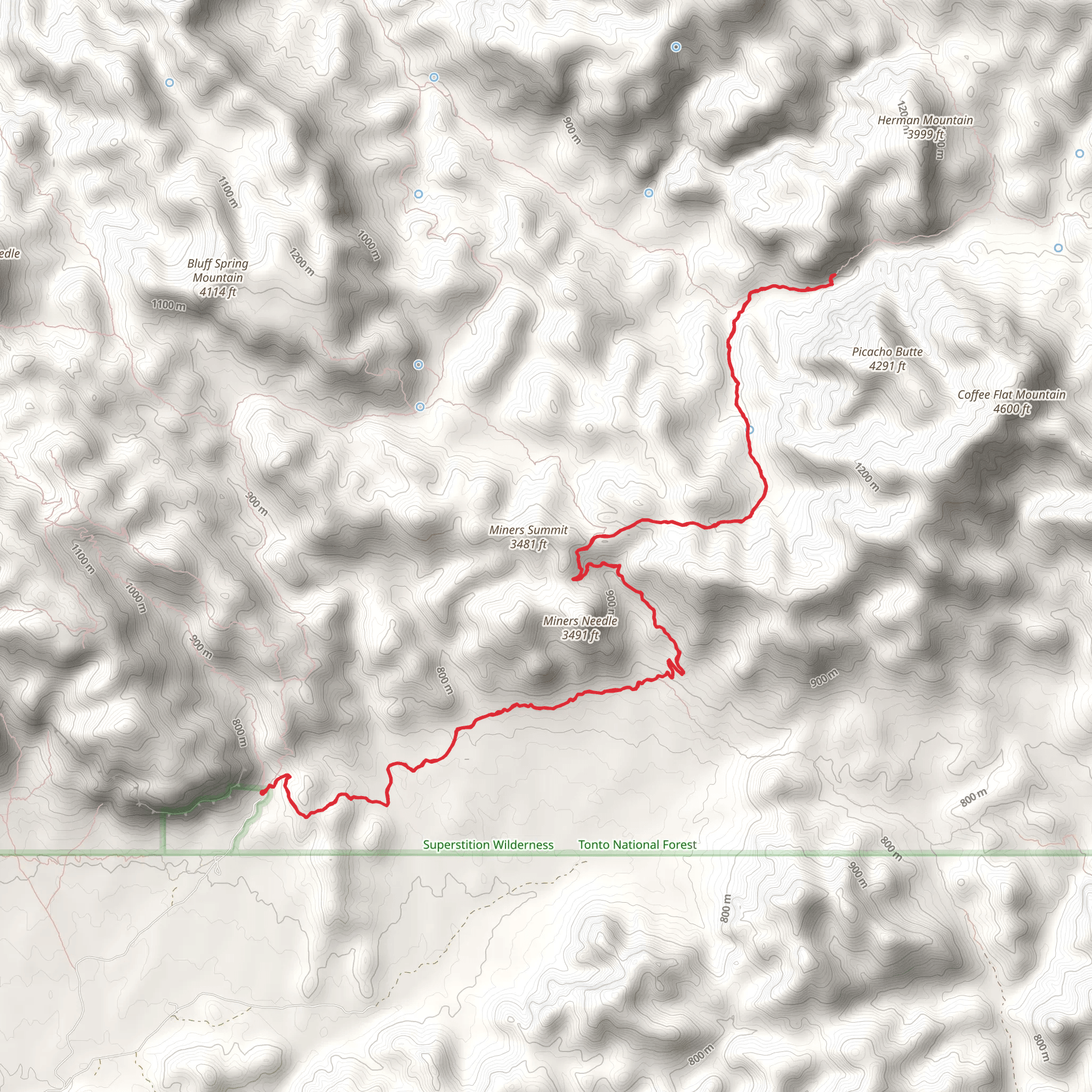 Dutchman and Red Tanks Trail mobile static map