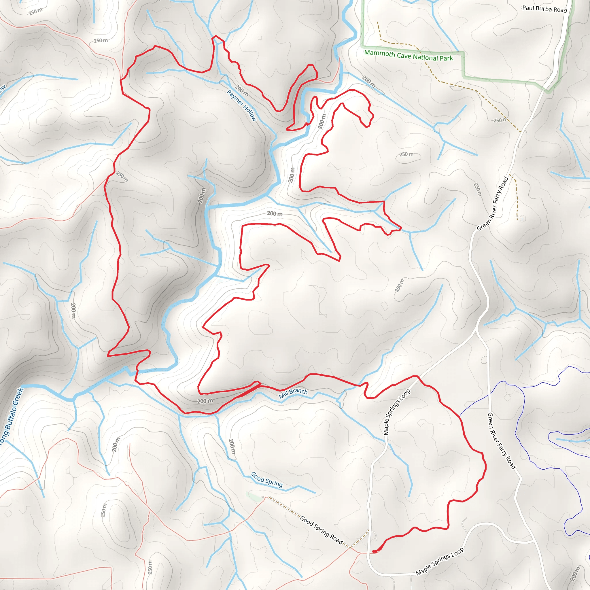 Good Spring Trail and Raymer Hollow Loop Trail mobile static map