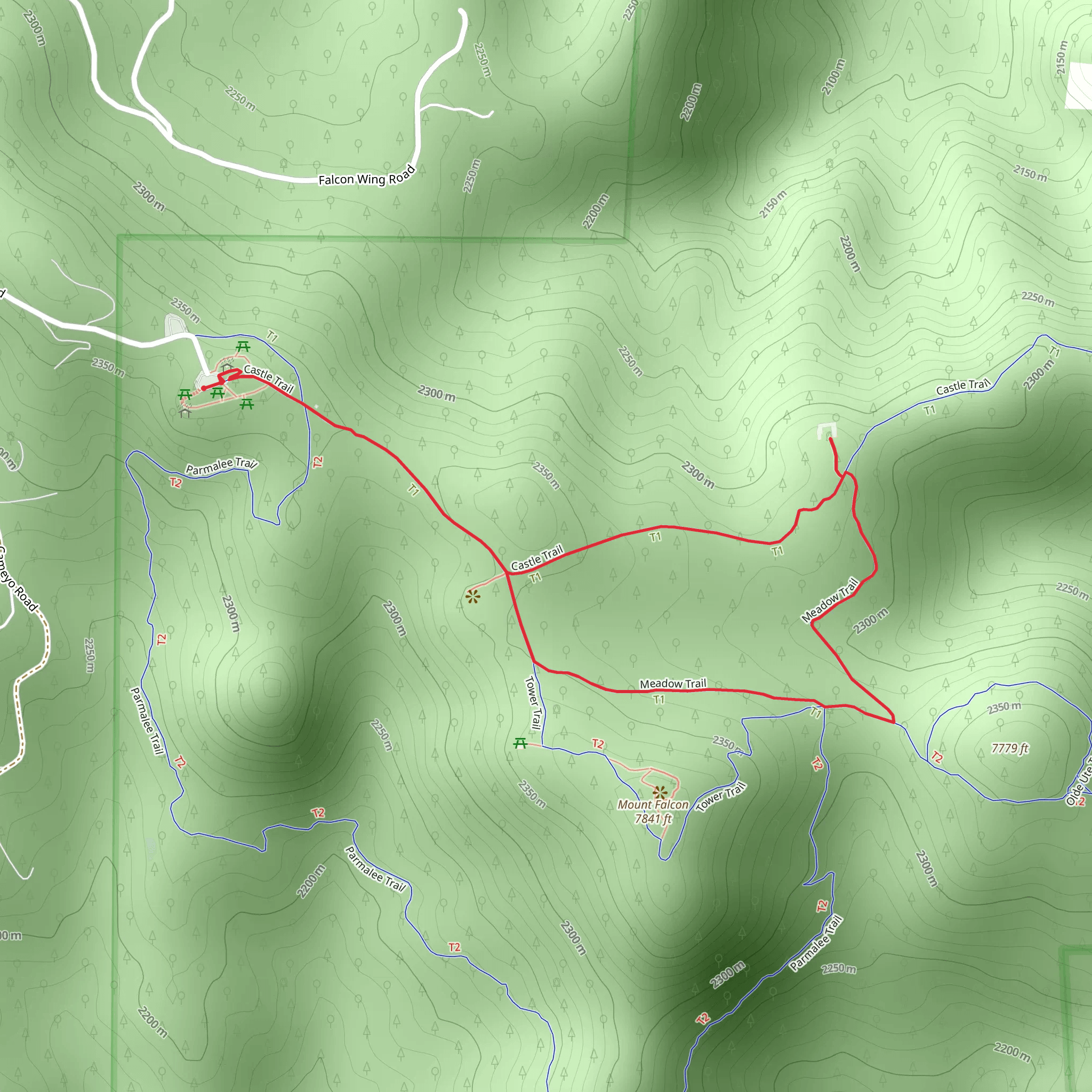 Meadow Trail, Castle Trail and ADT Loop mobile static map