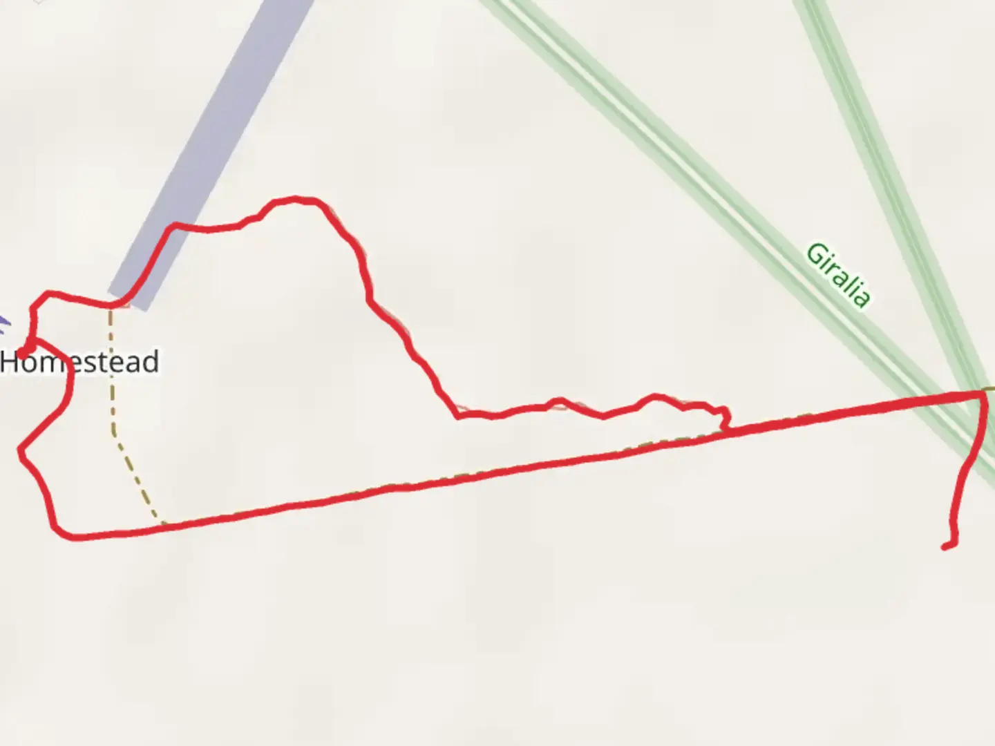 An image depicting the trail Kangaroo Walk and its surrounding area.