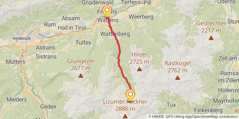Dream Path - Traumpfad - Munich to Venice alt 1 Map