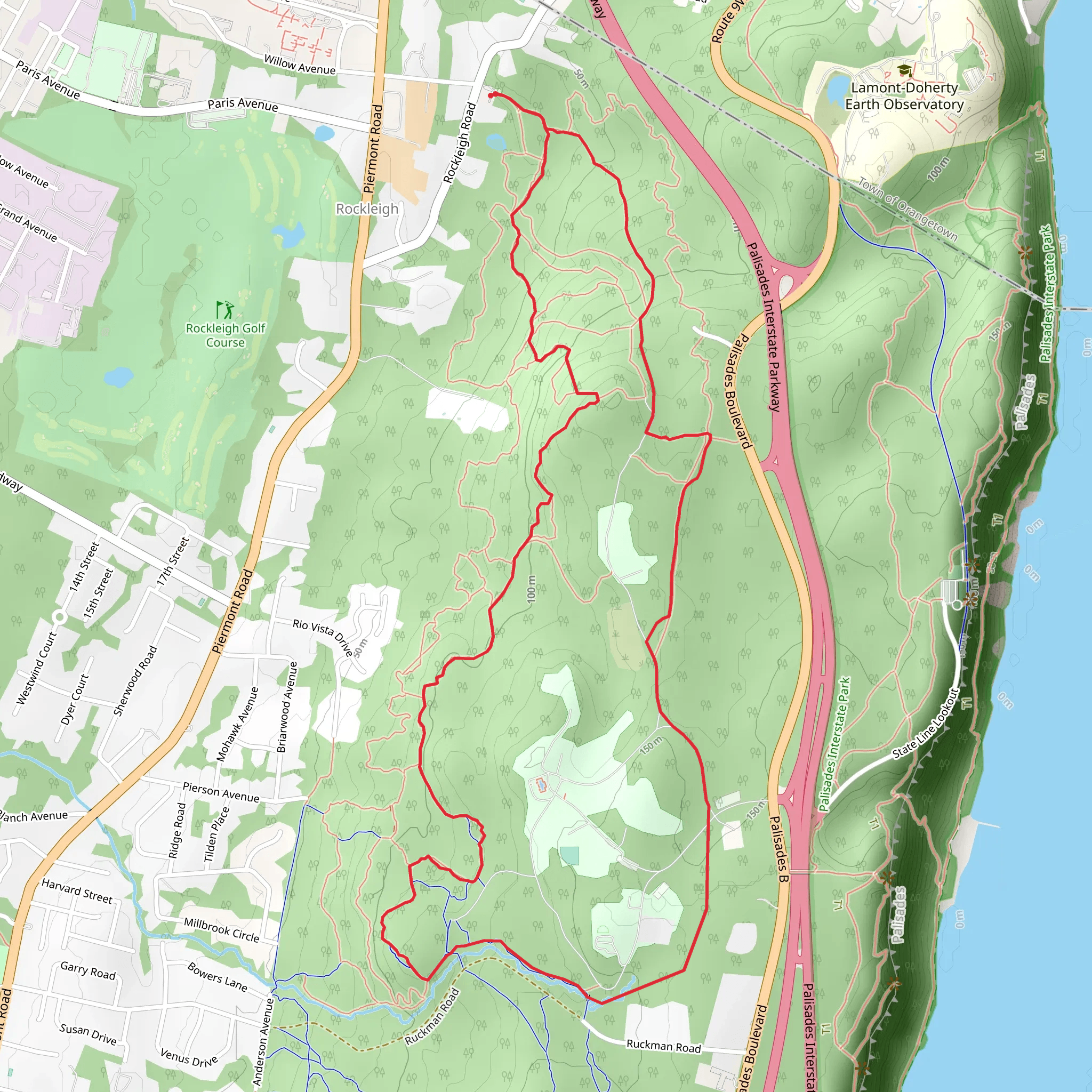 Yellow, Ravine and Red Dot Loop Trail mobile static map